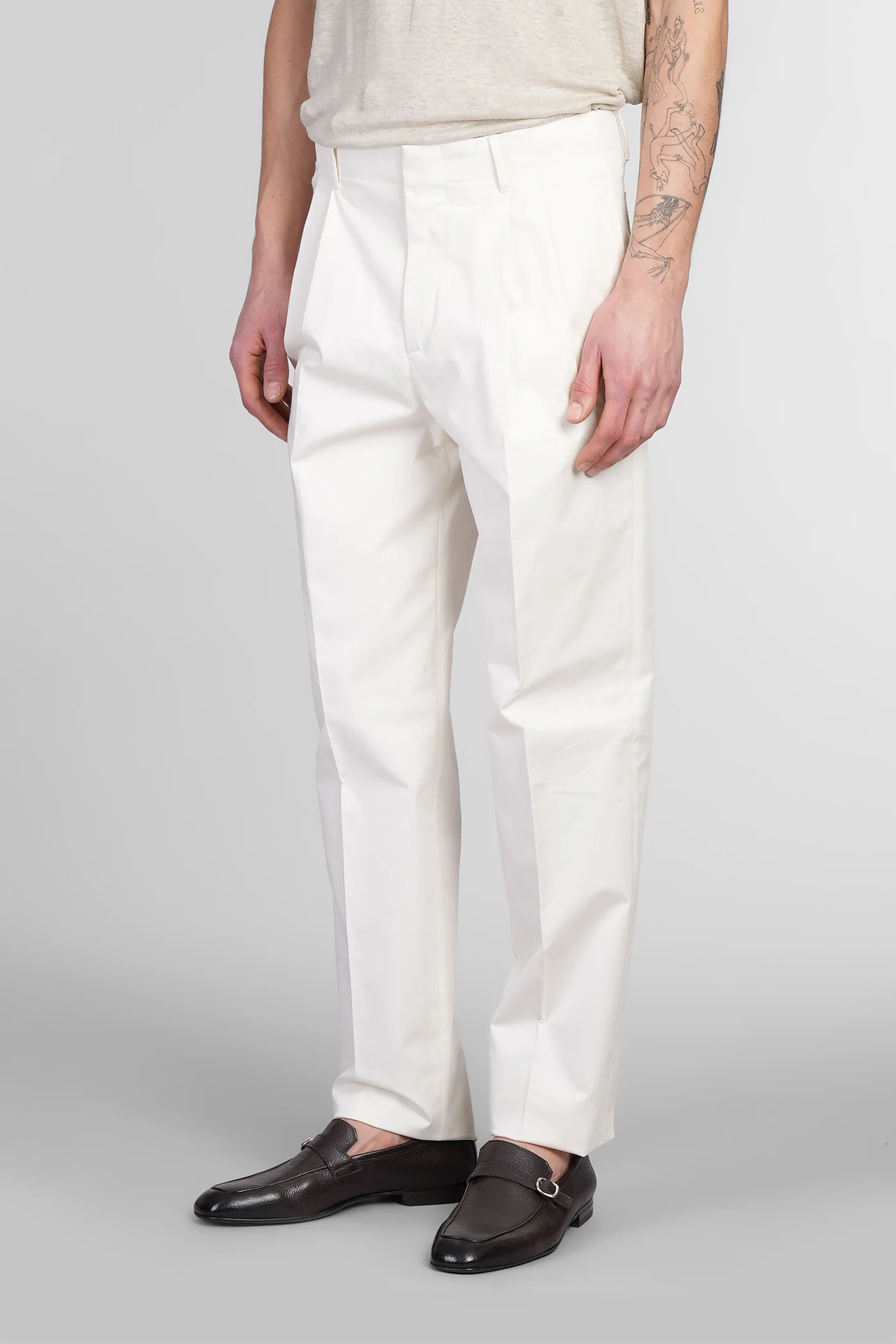 Pants in white cotton - Image 4
