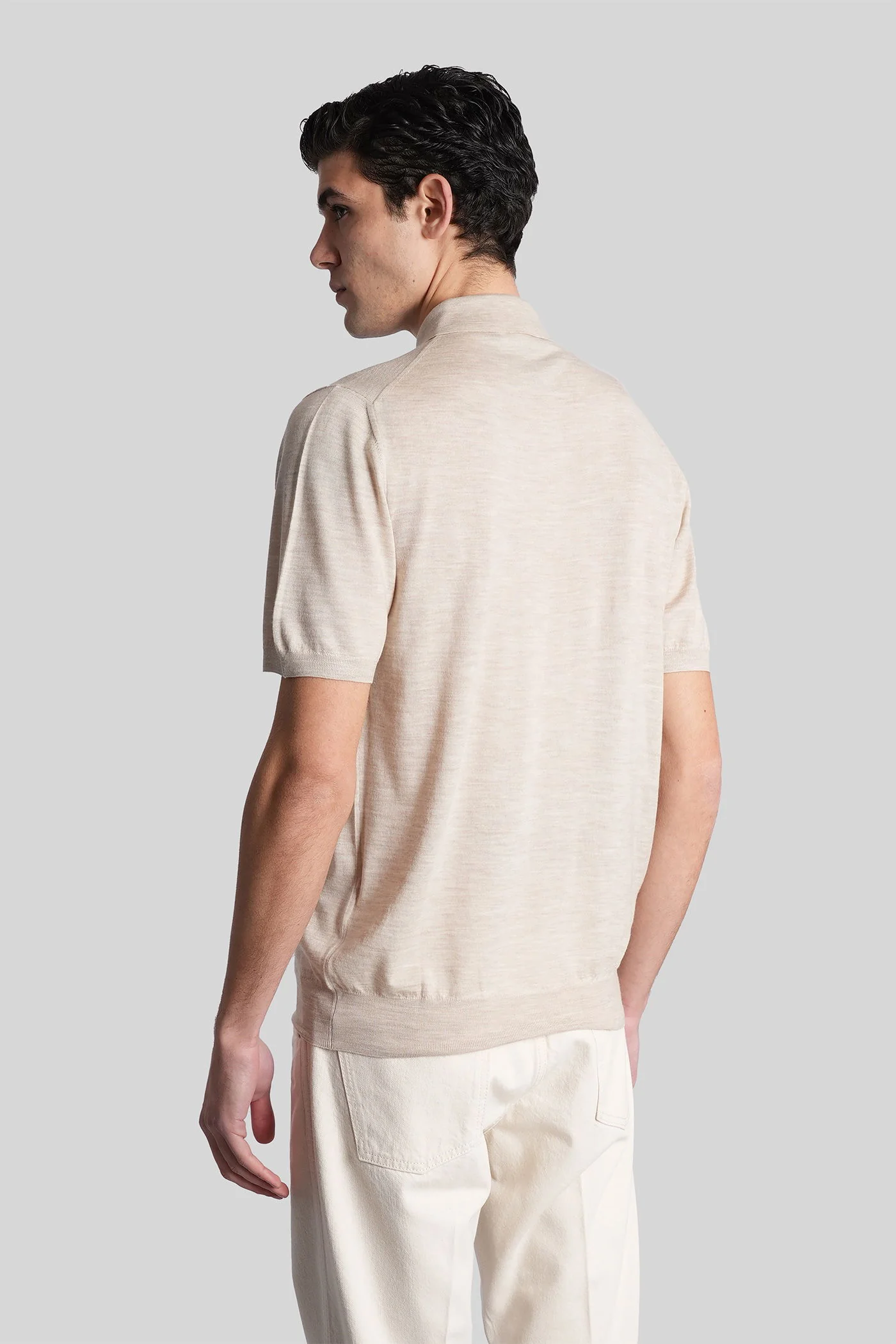 Polo in beige wool - Image 3