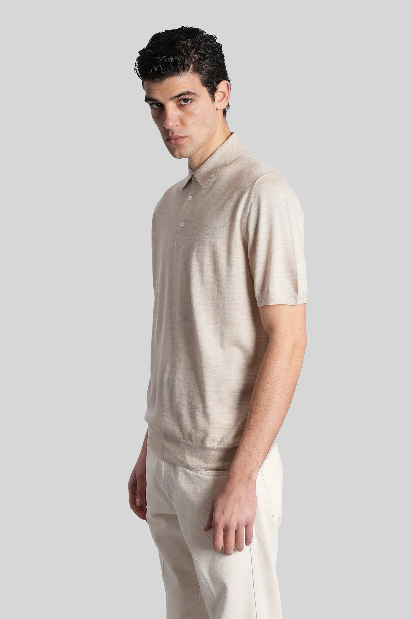 Polo in beige wool - Image 4