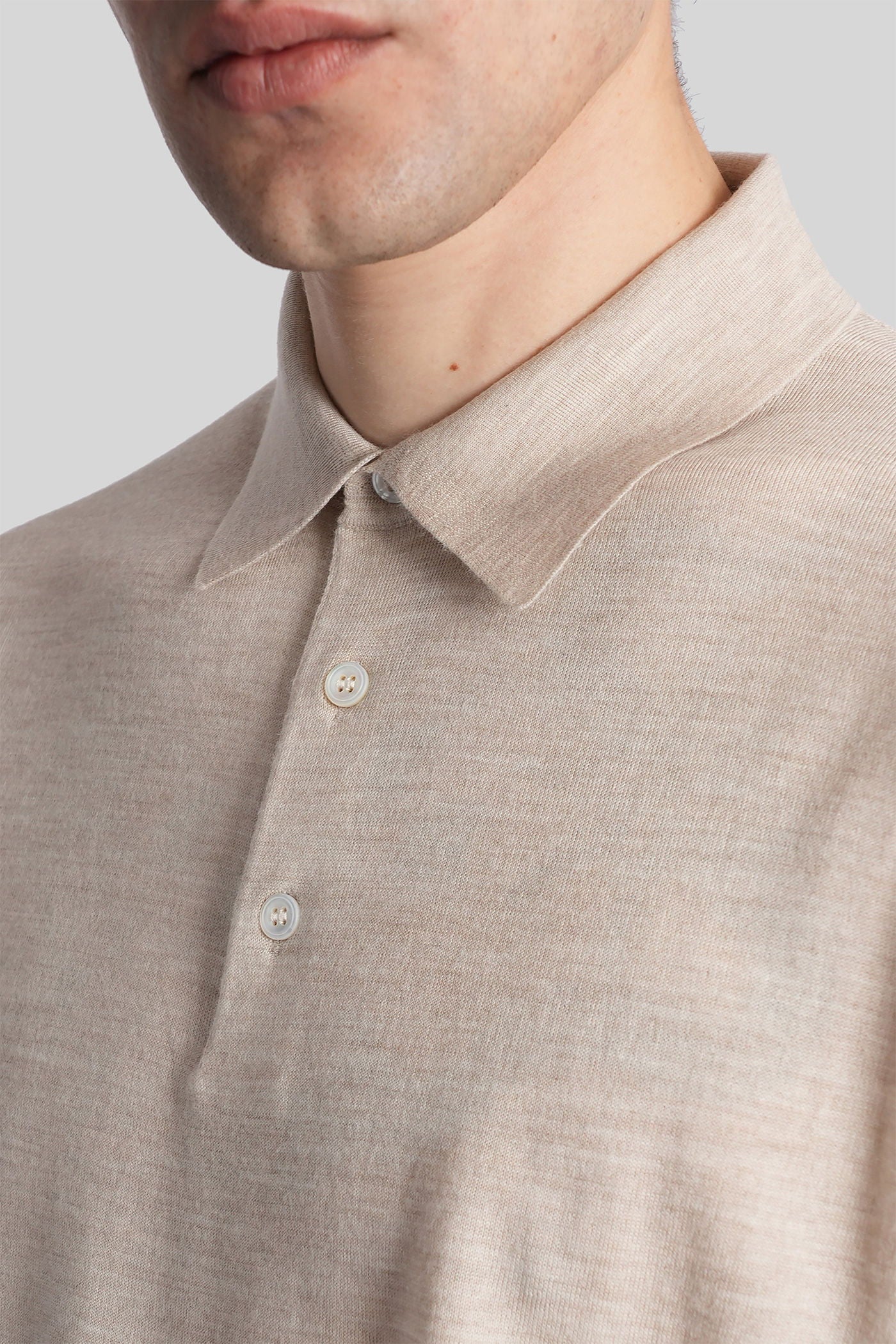 Polo in beige wool - Image 5