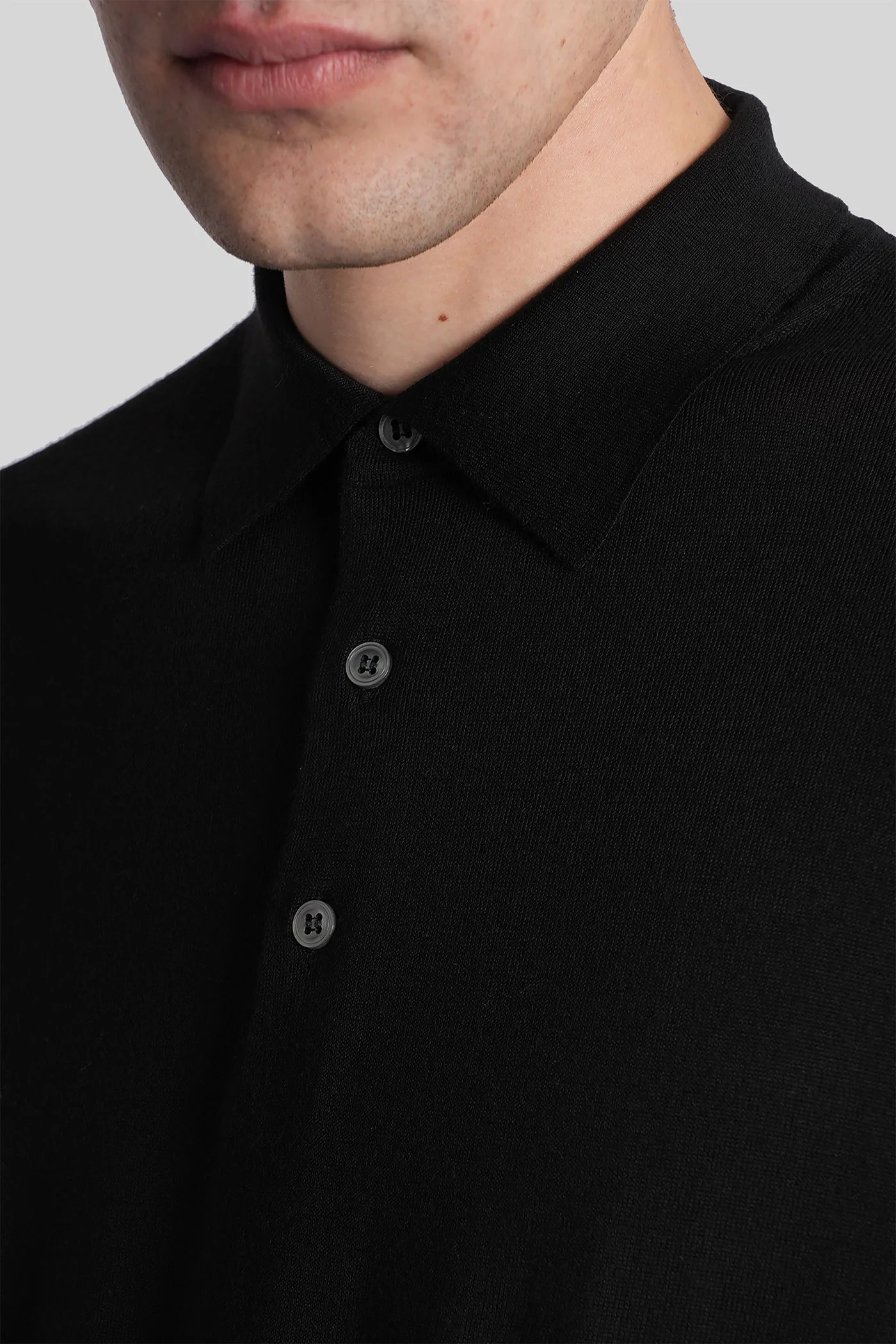 Polo in black wool - Image 5