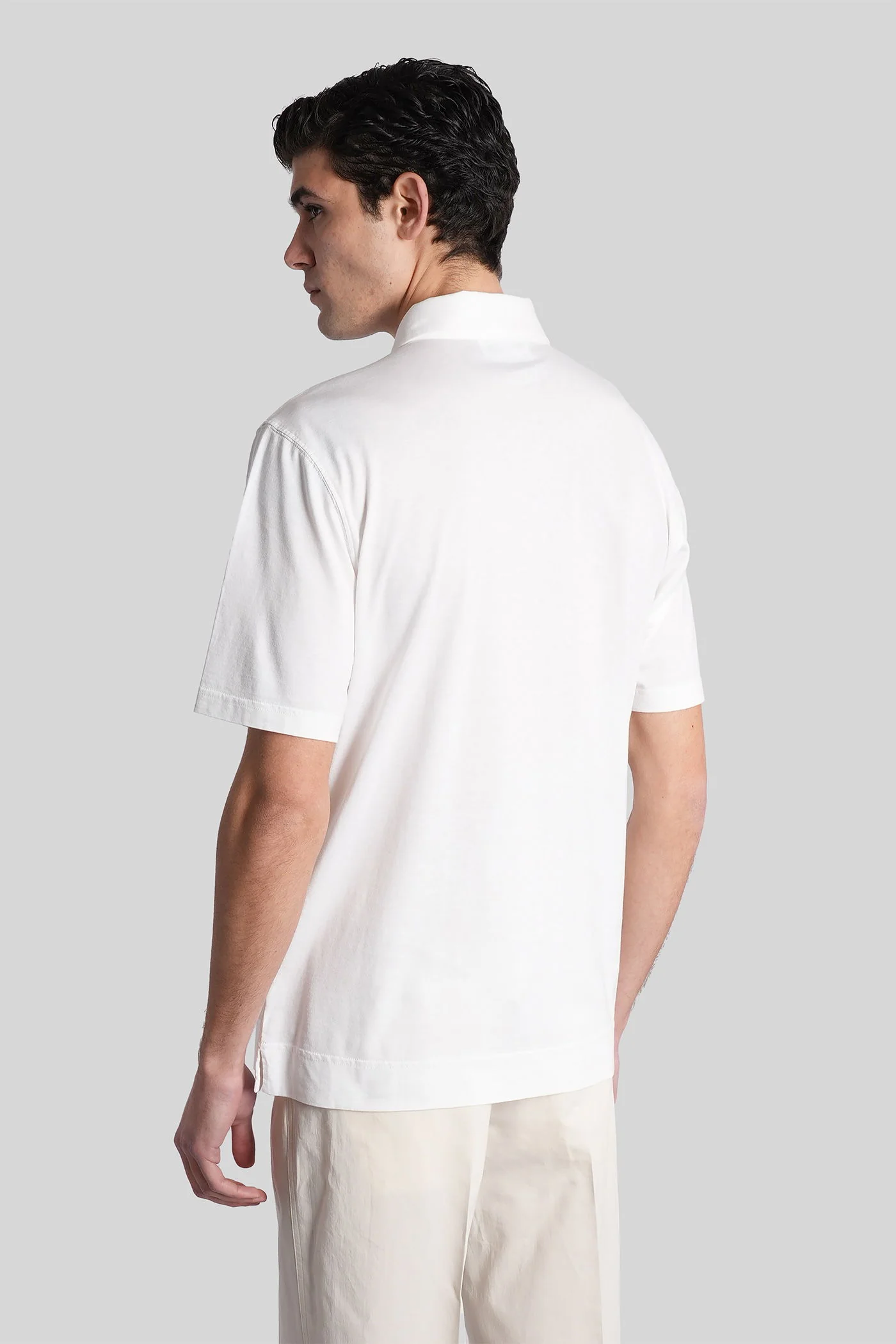 Polo in white cotton - Image 3