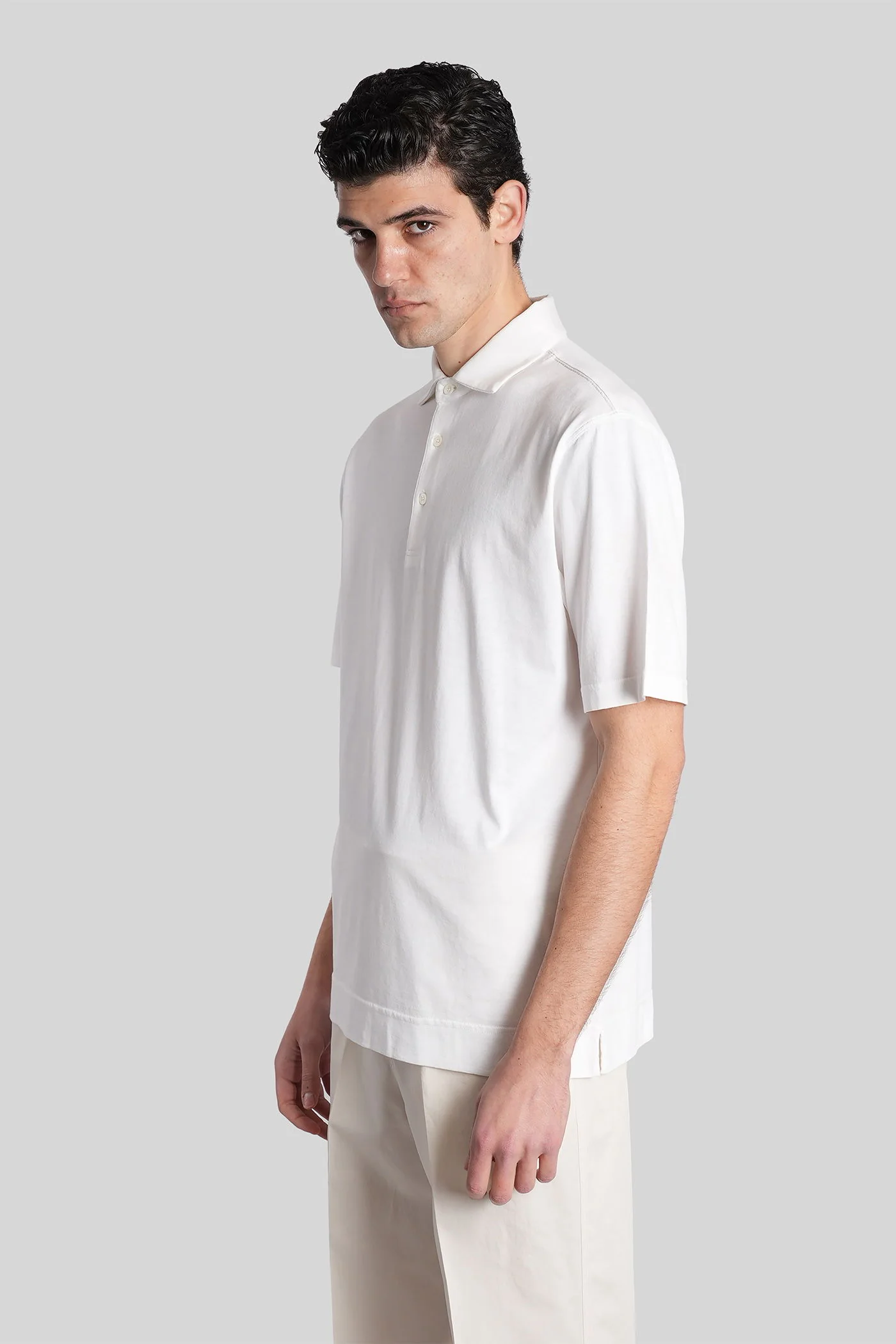 Polo in white cotton - Image 4