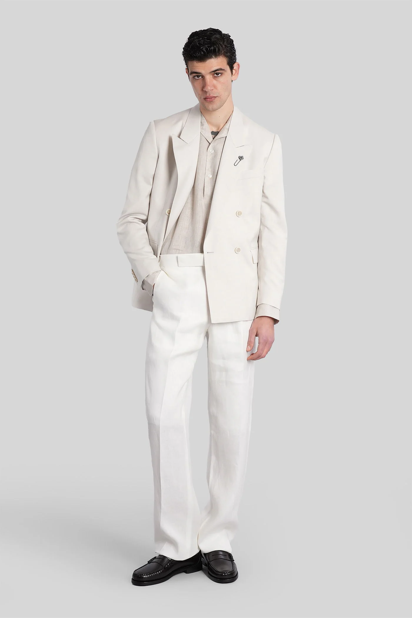 Shirt in beige linen - Image 2