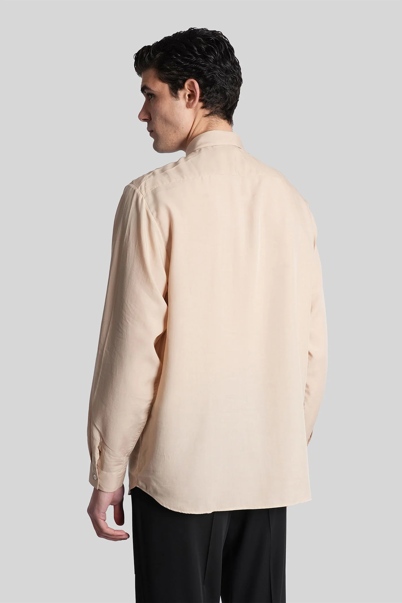 Shirt in beige Tencel - Image 3