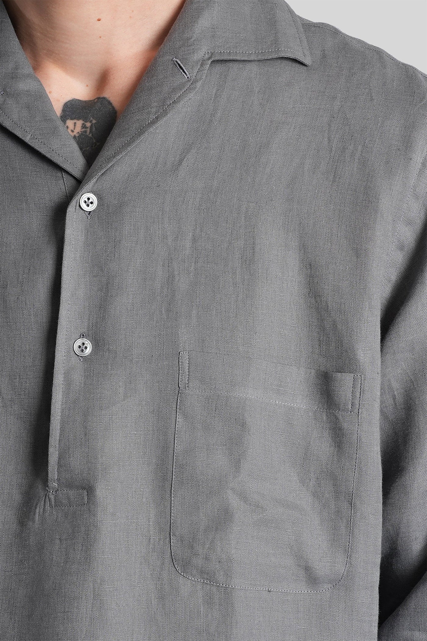 Shirt in grey linen - Image 5