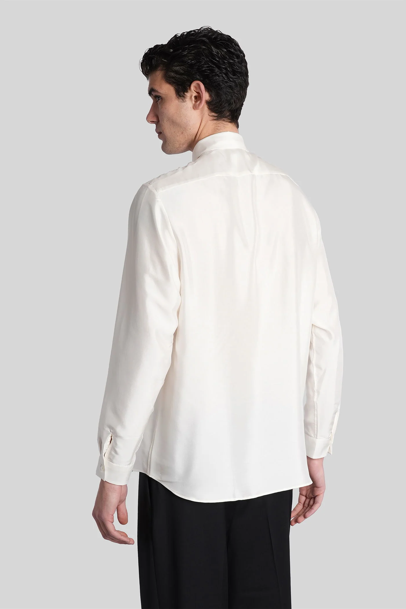 Shirt in white silk - Image 3