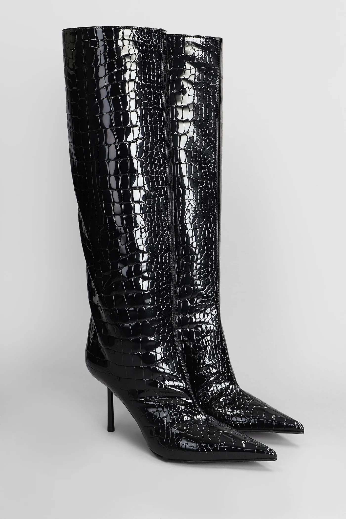 Bella High heels boots in black leather - Image 2