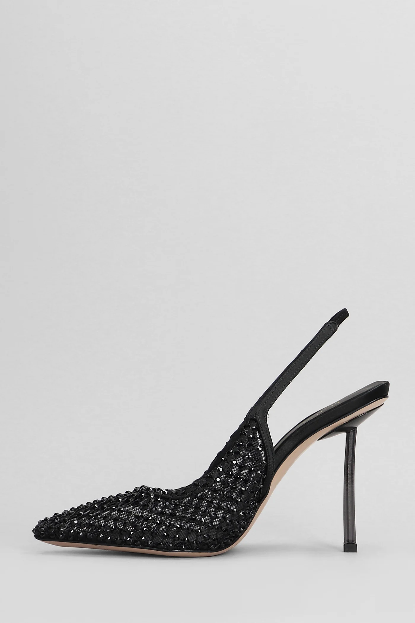 Gilda Pumps in black satin - Image 3