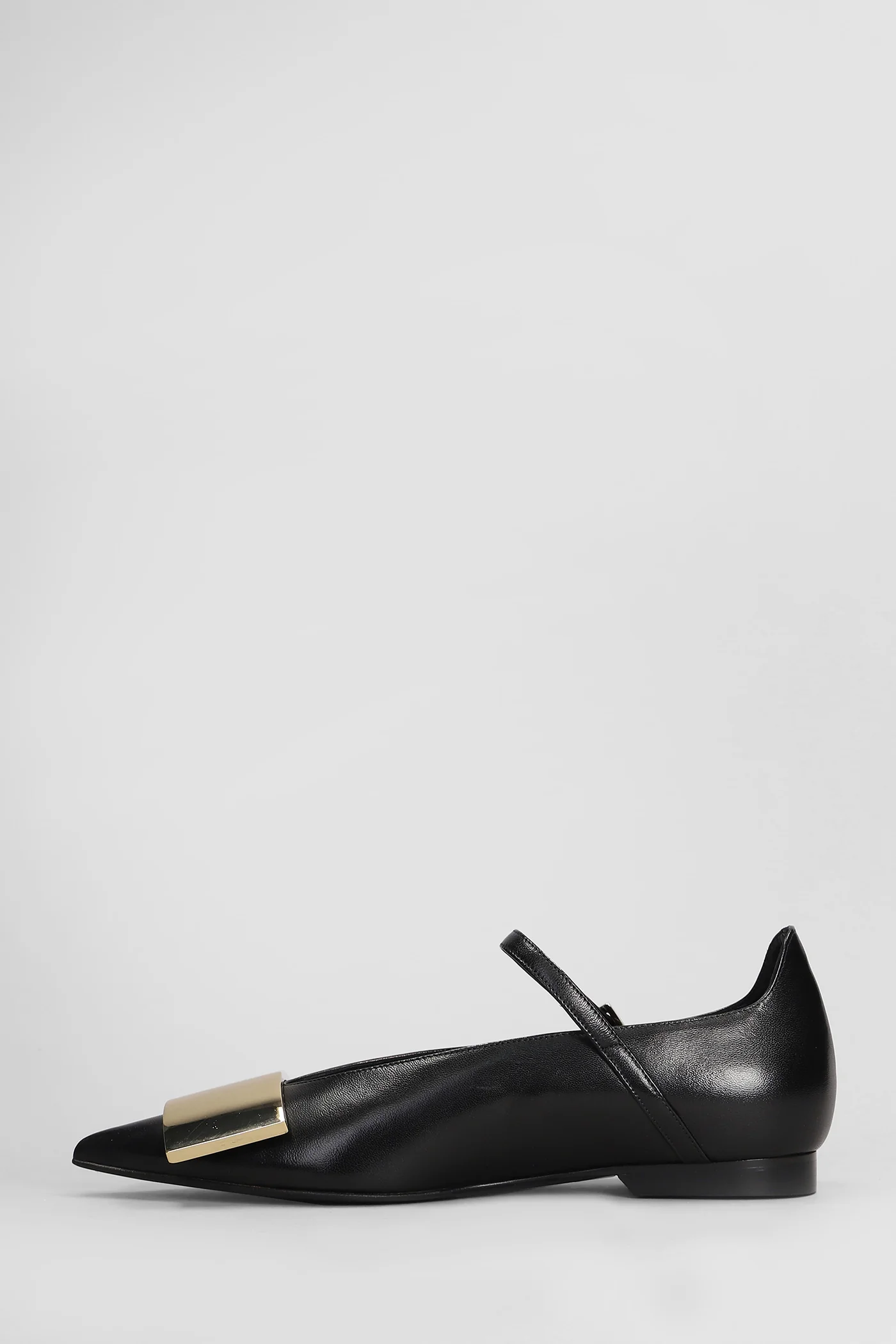 Ballet flats in black leather - Image 3
