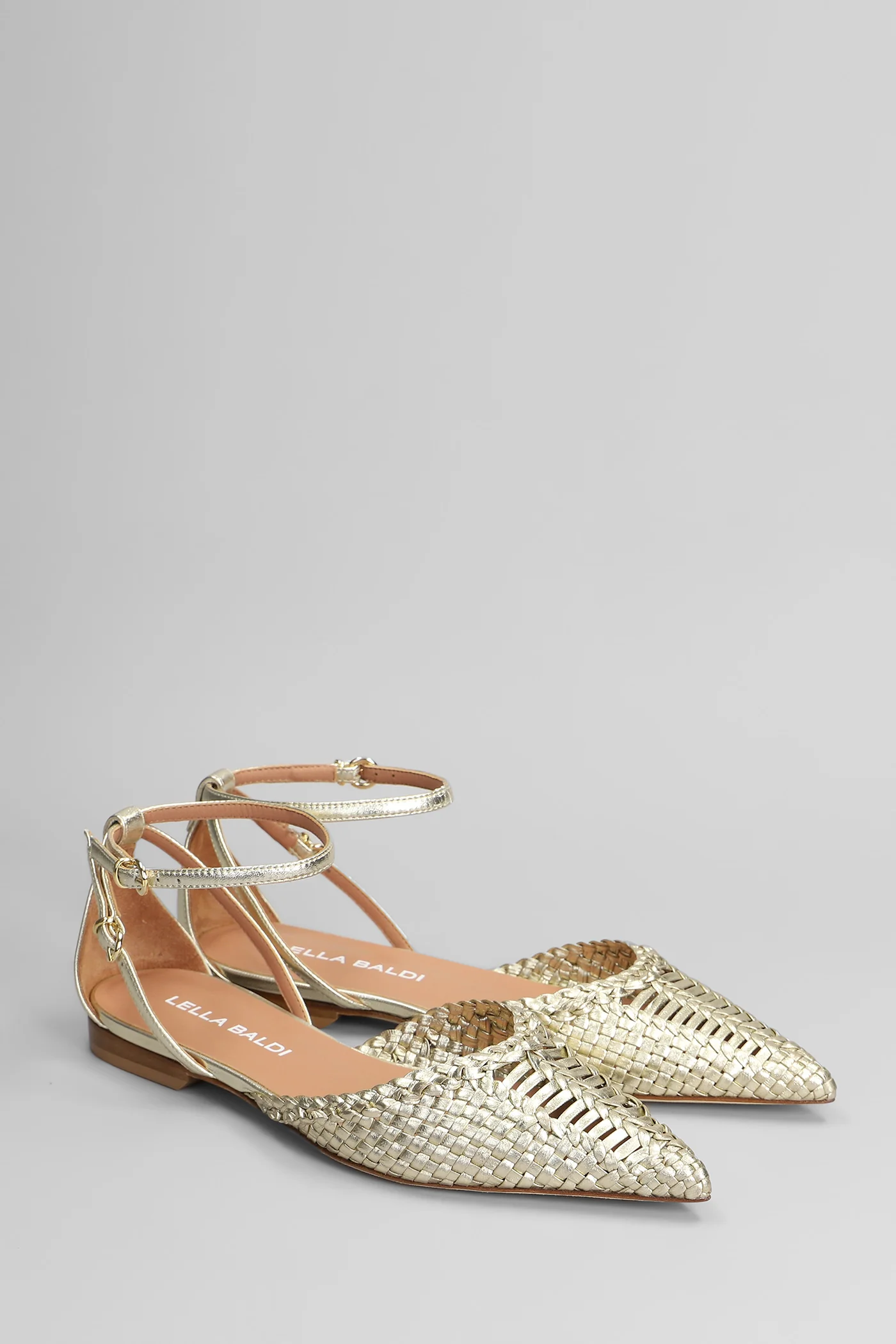 Ballet flats in platinum leather - Image 2