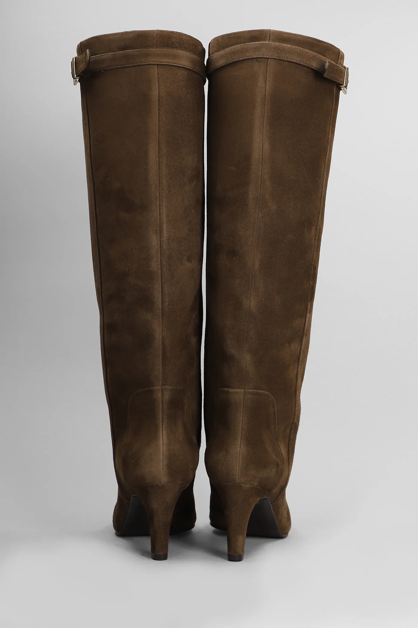 High heels boots in brown suede - Image 4