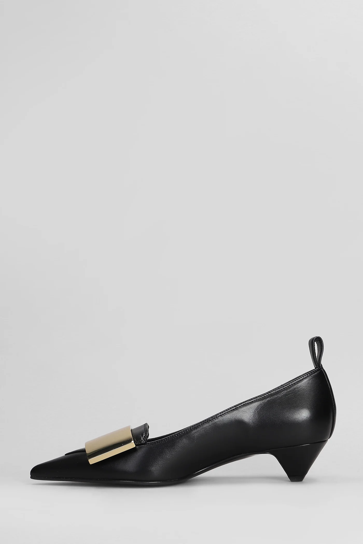 Pumps in black leather - Image 3