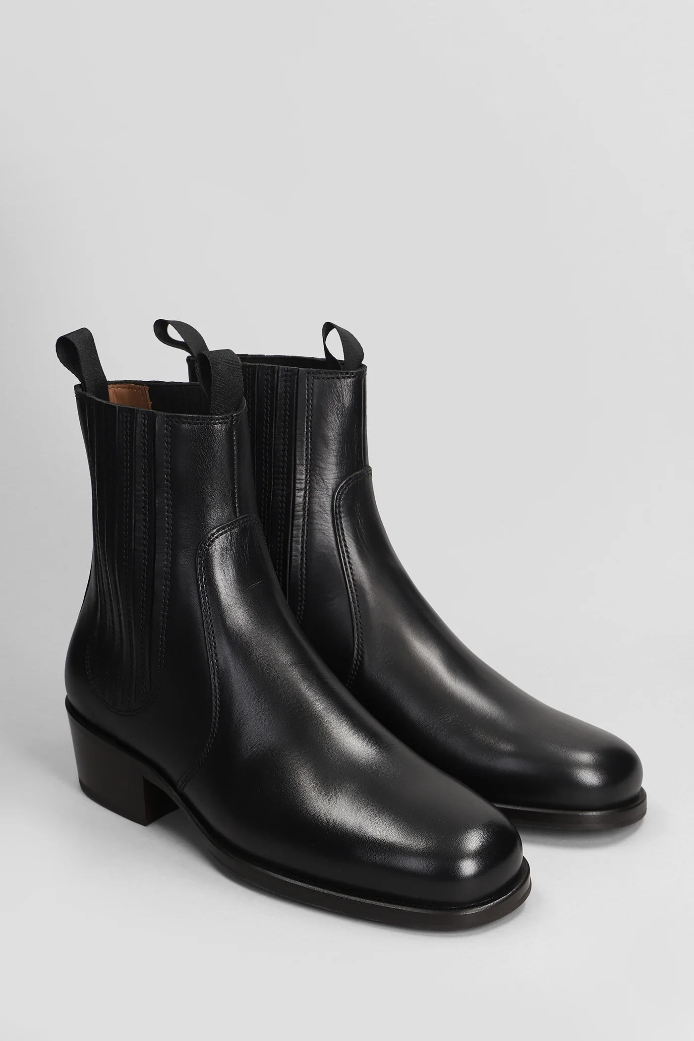 Ankle boots in black leather - Image 2