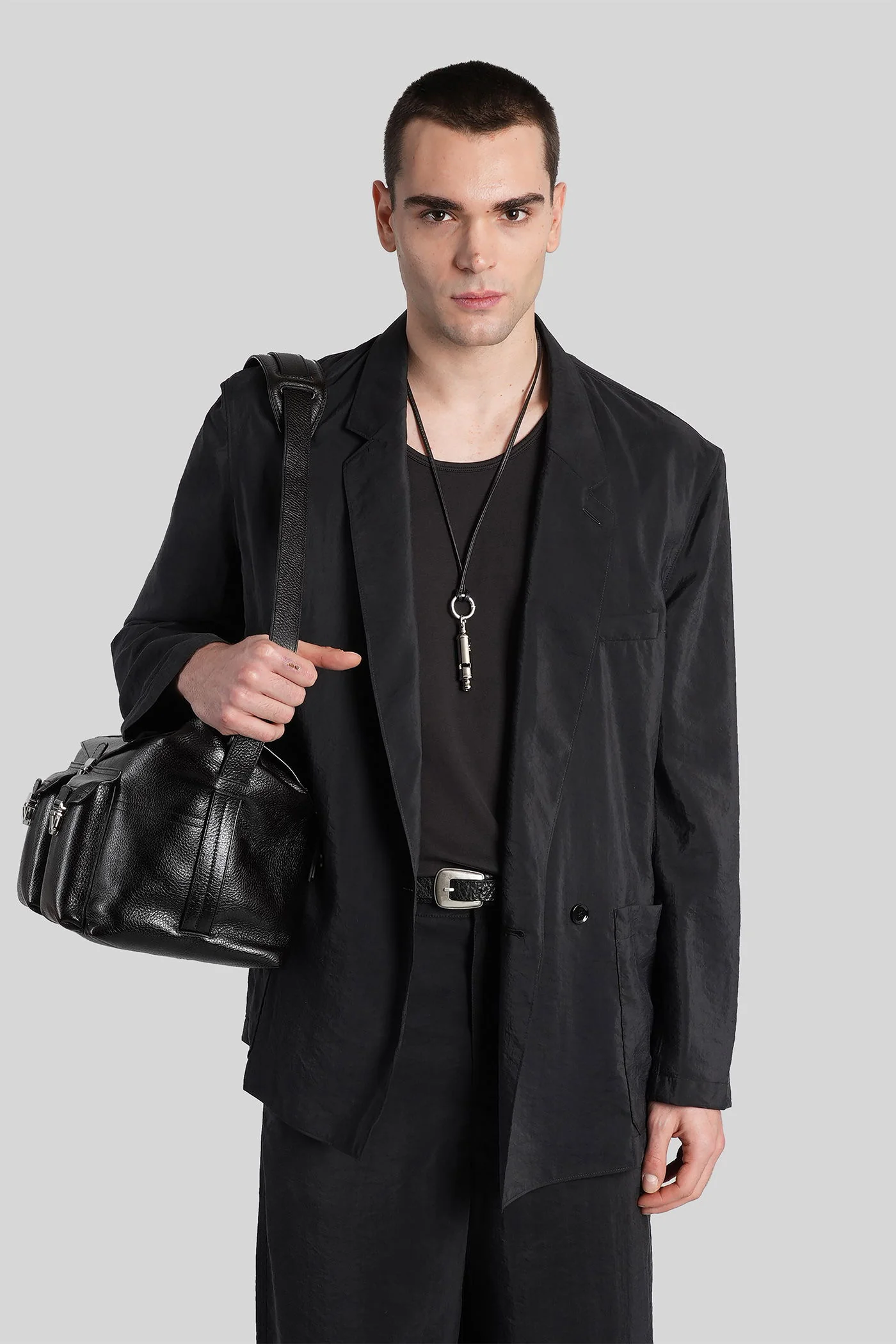Blazer in black silk