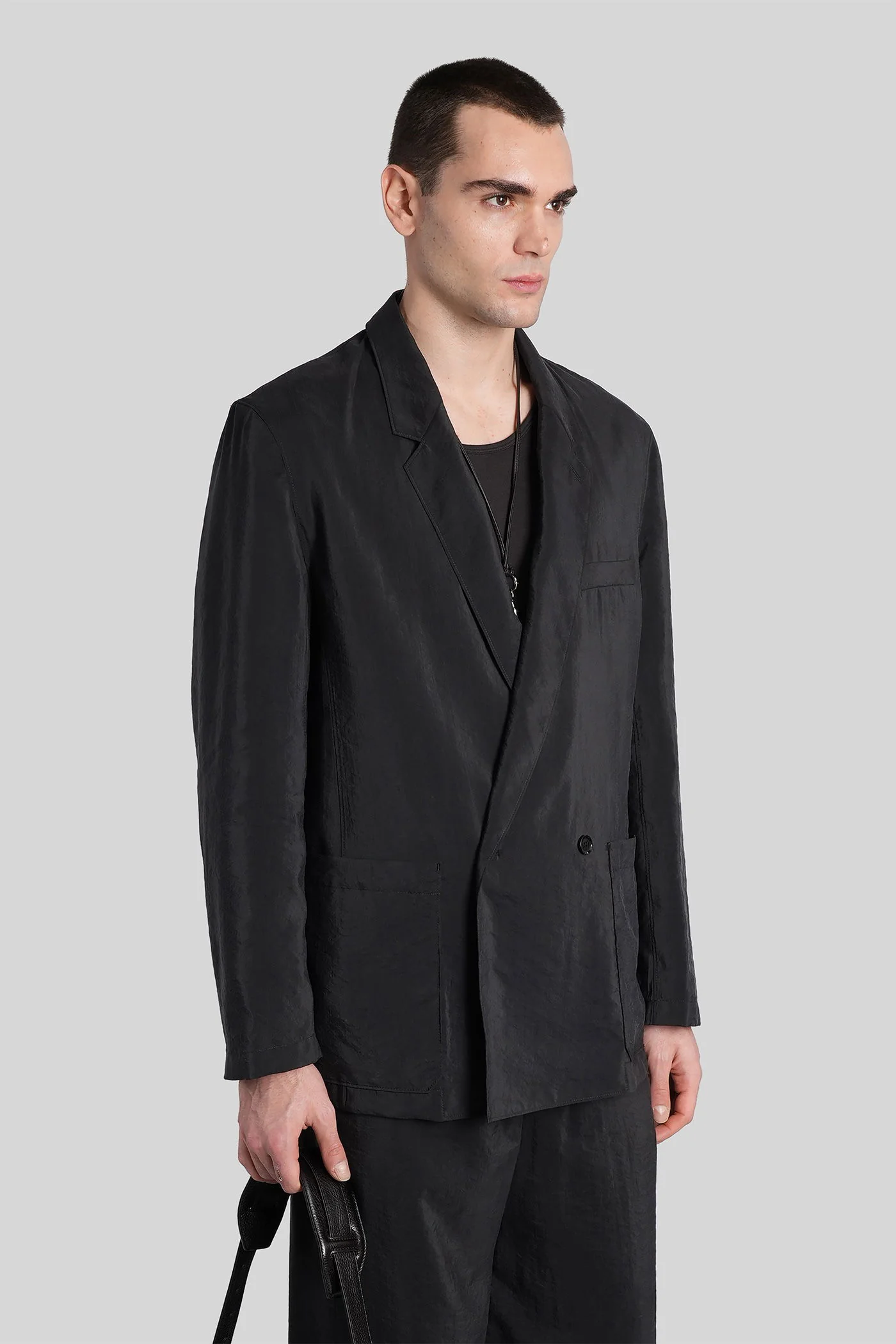 Blazer in black silk - Image 4
