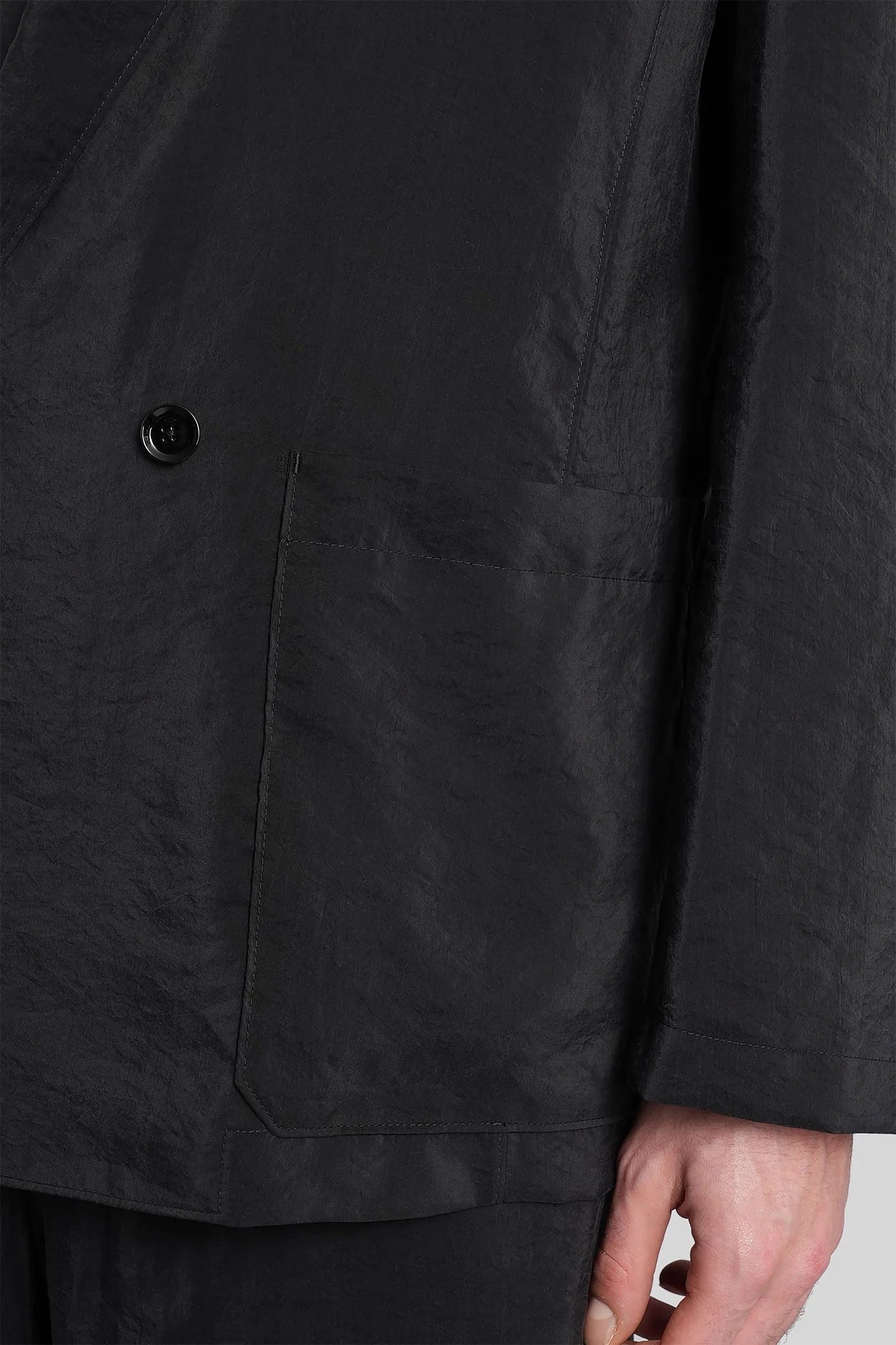 Blazer in black silk - Image 5
