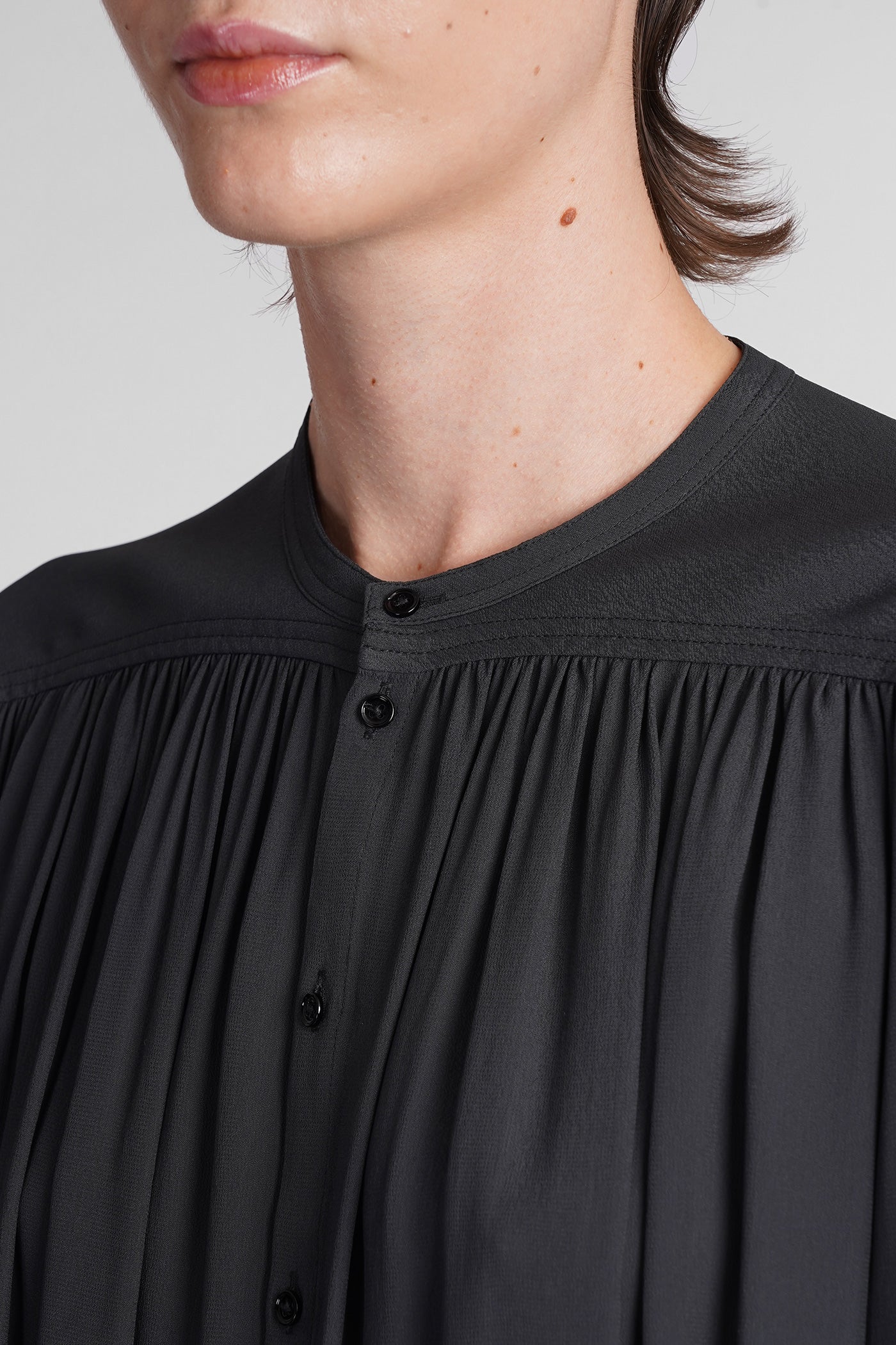 Blouse in blue viscose - Image 5