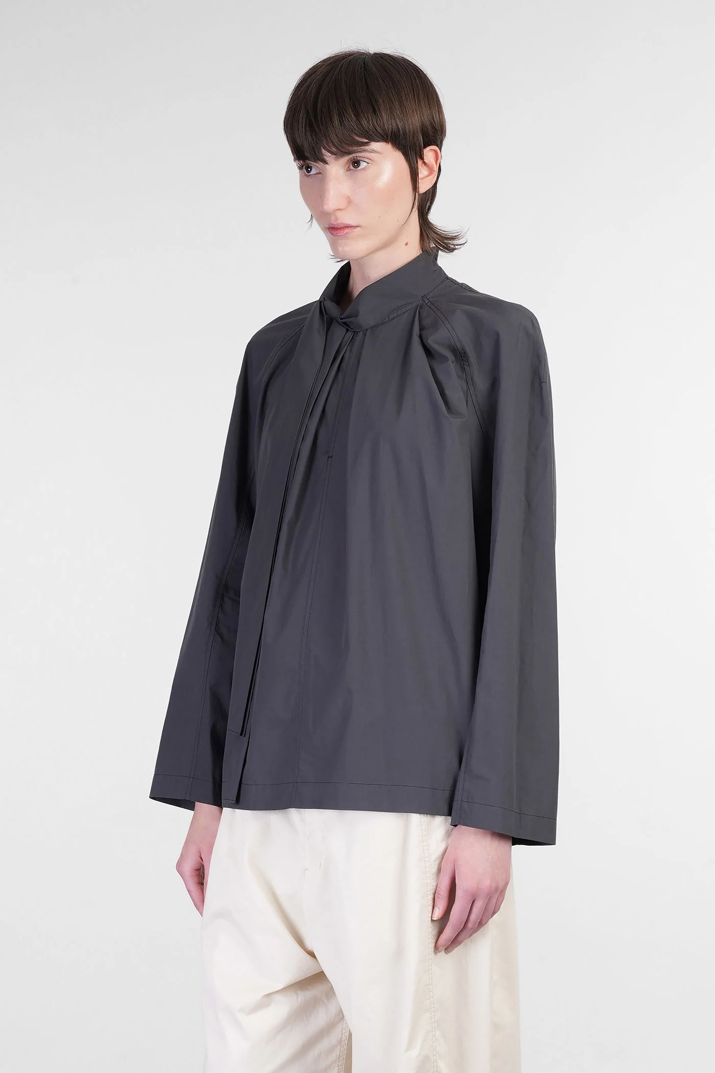 Blouse in grey cotton - Image 4