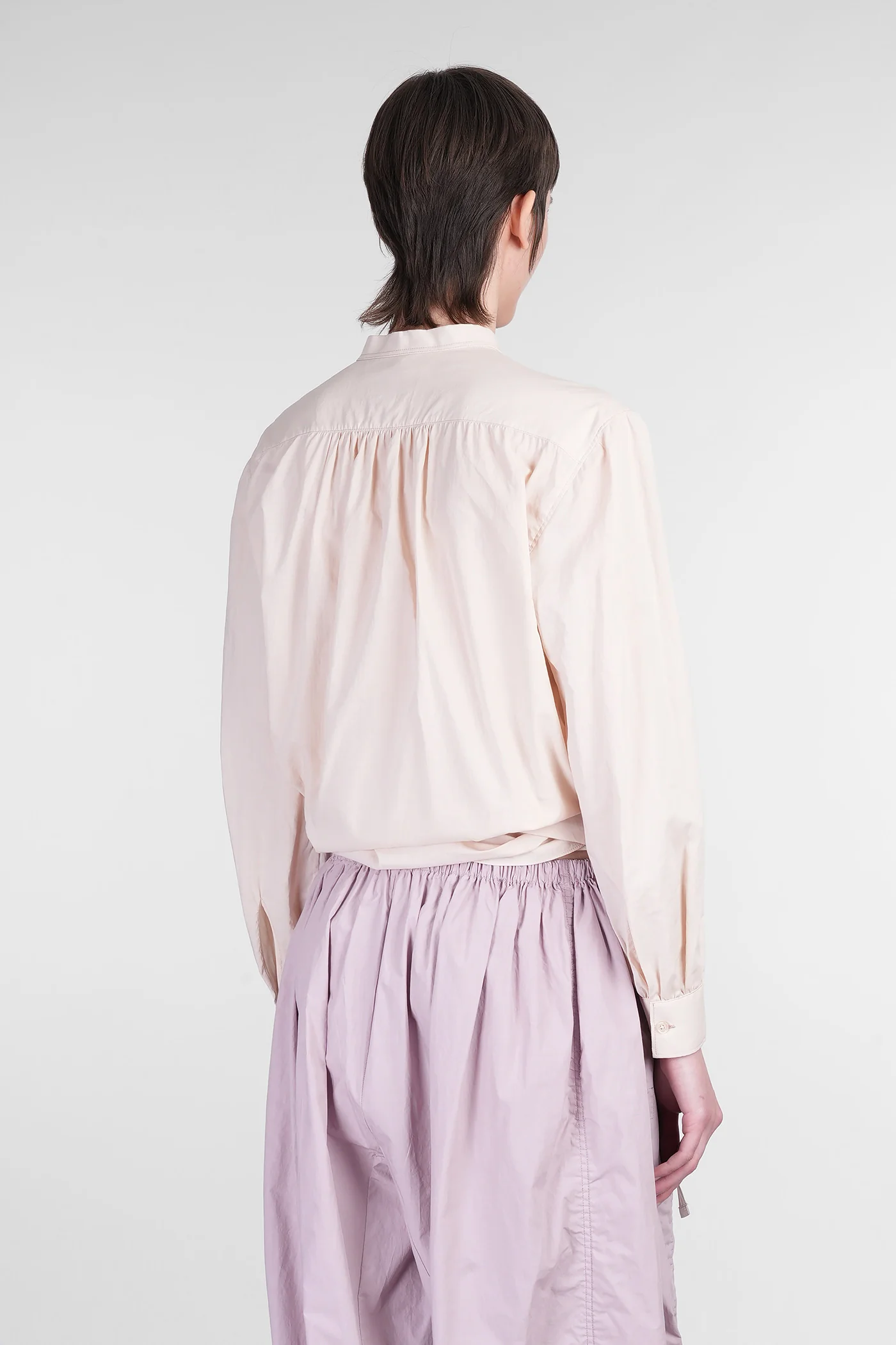 Blouse in rose-pink cotton - Image 3