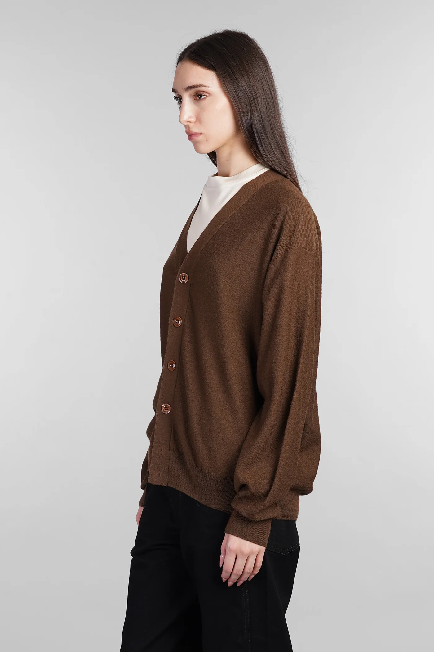 Cardigan in brown wool - Image 4