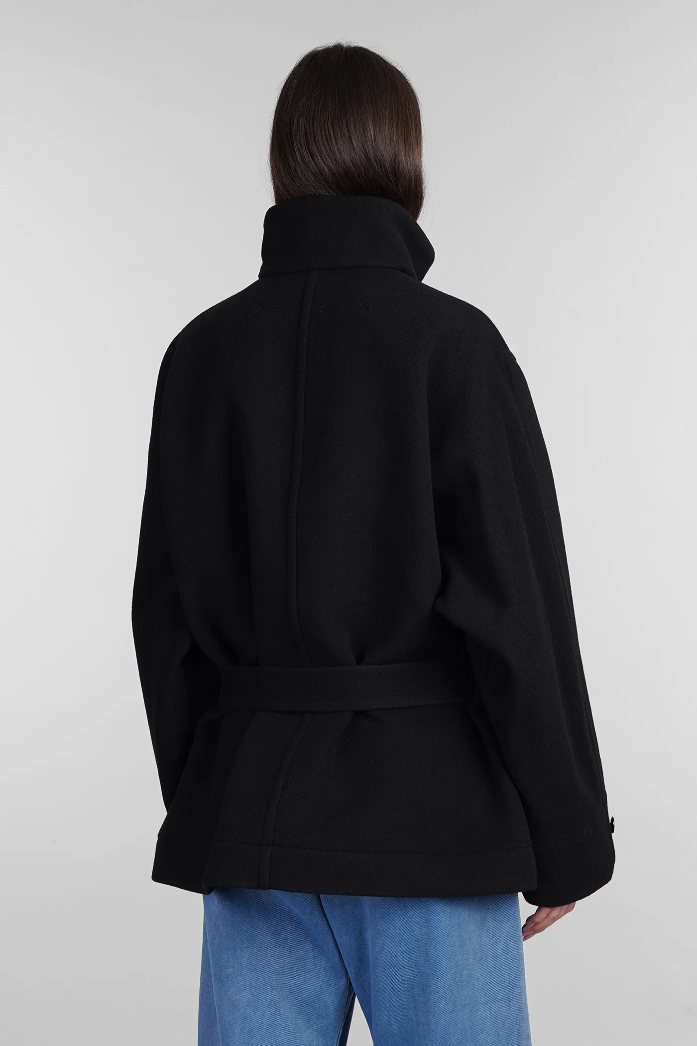 Coat in black wool - Image 3