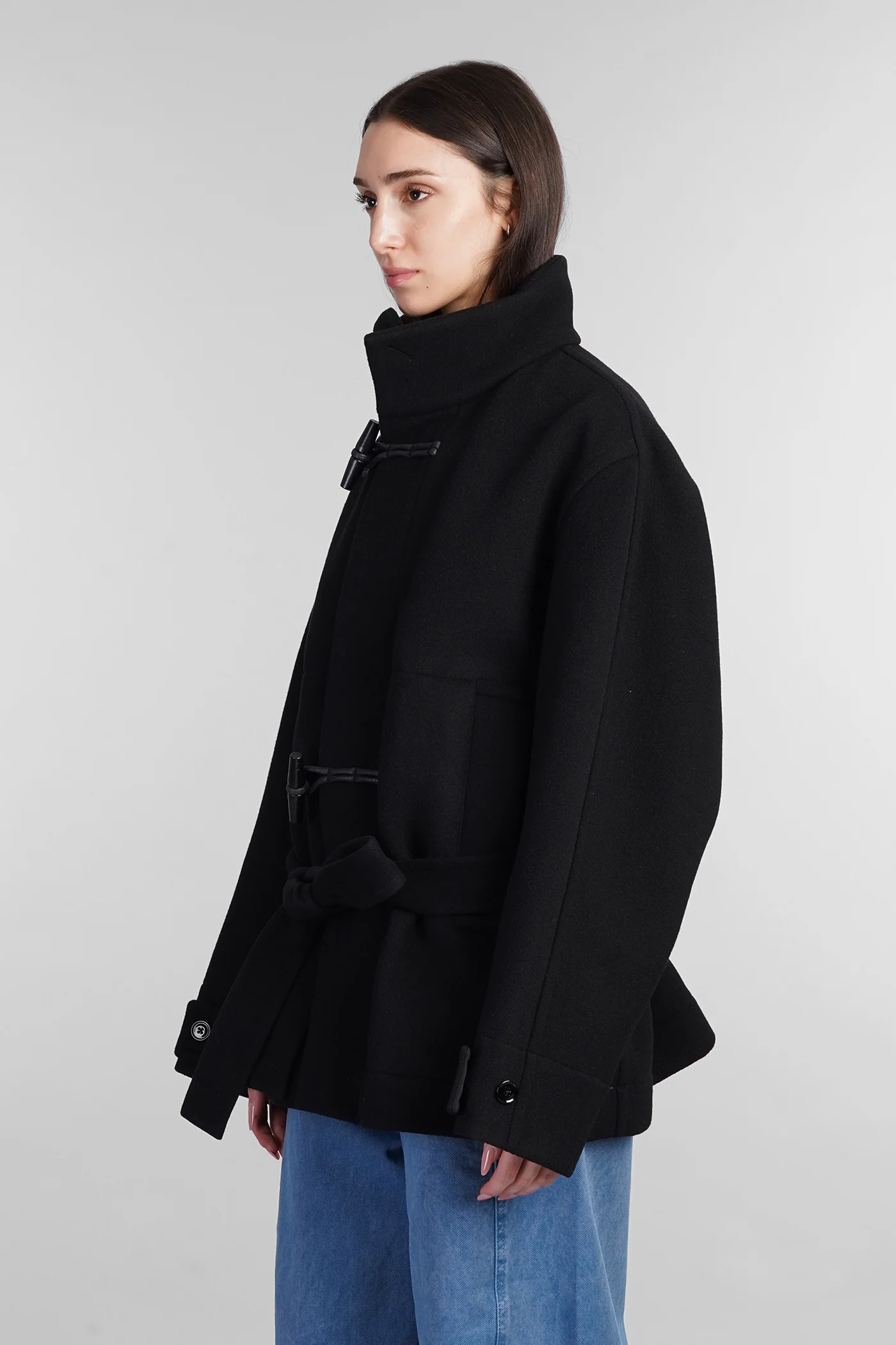 Coat in black wool - Image 4