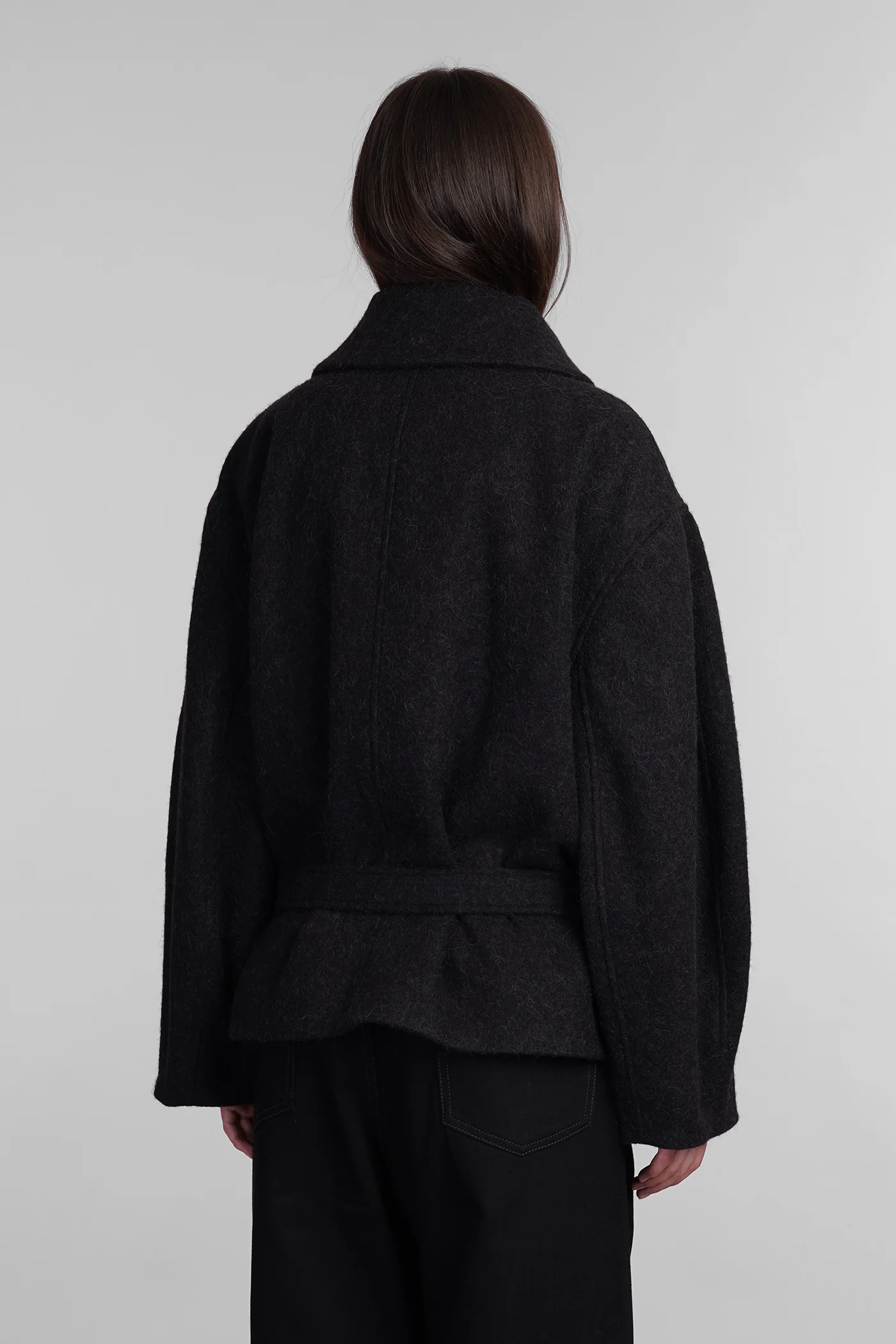 Coat in black wool - Image 3