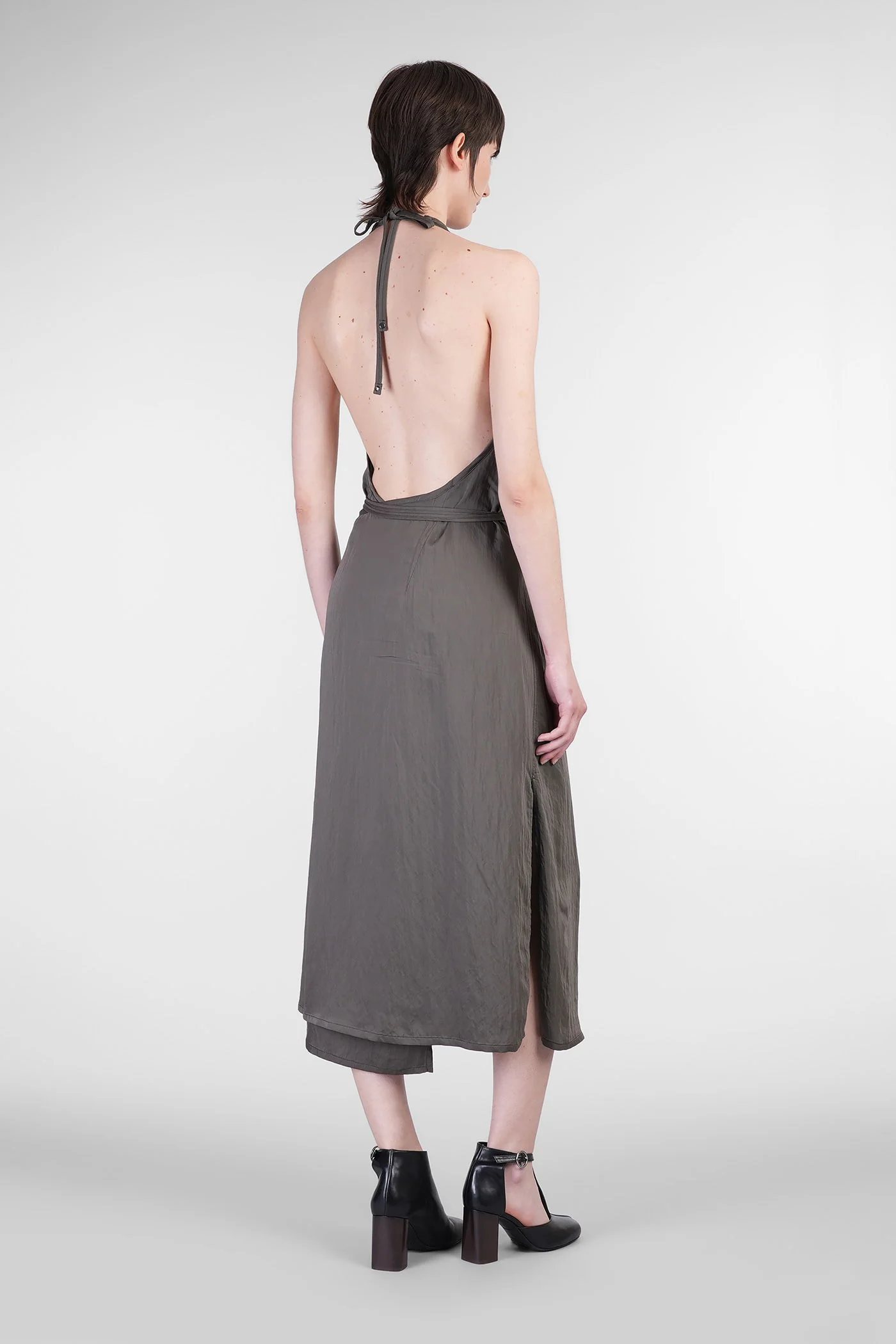 Long dress in brown viscose - Image 3