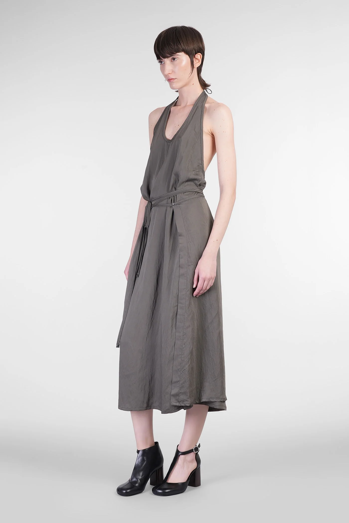 Long dress in brown viscose - Image 4