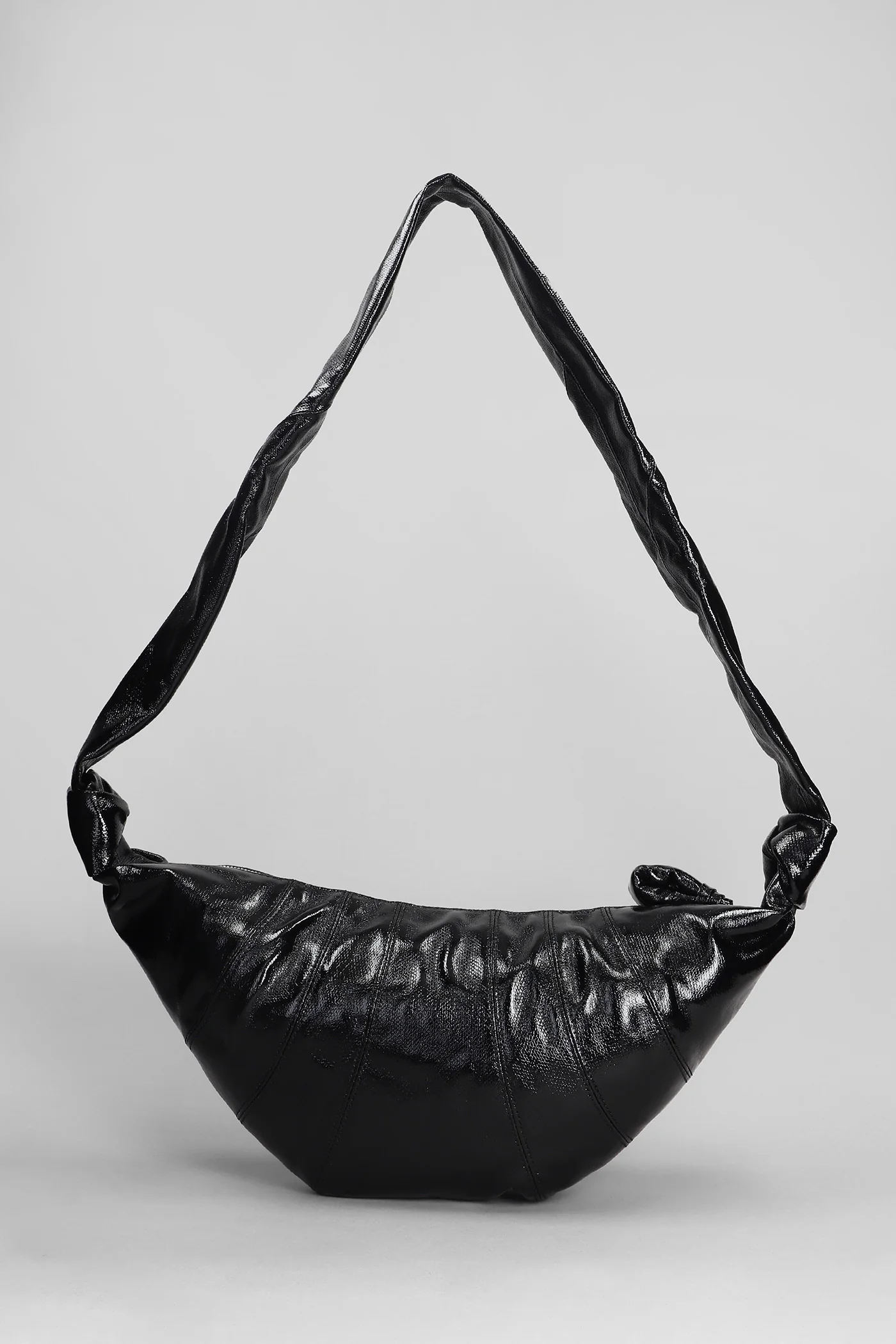 Medium croissant Shoulder bag in black cotton - Image 3
