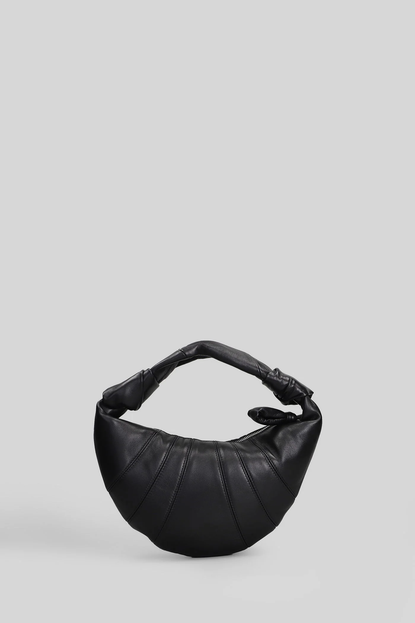 Mini croissant bag Shoulder bag in black leather - Image 3