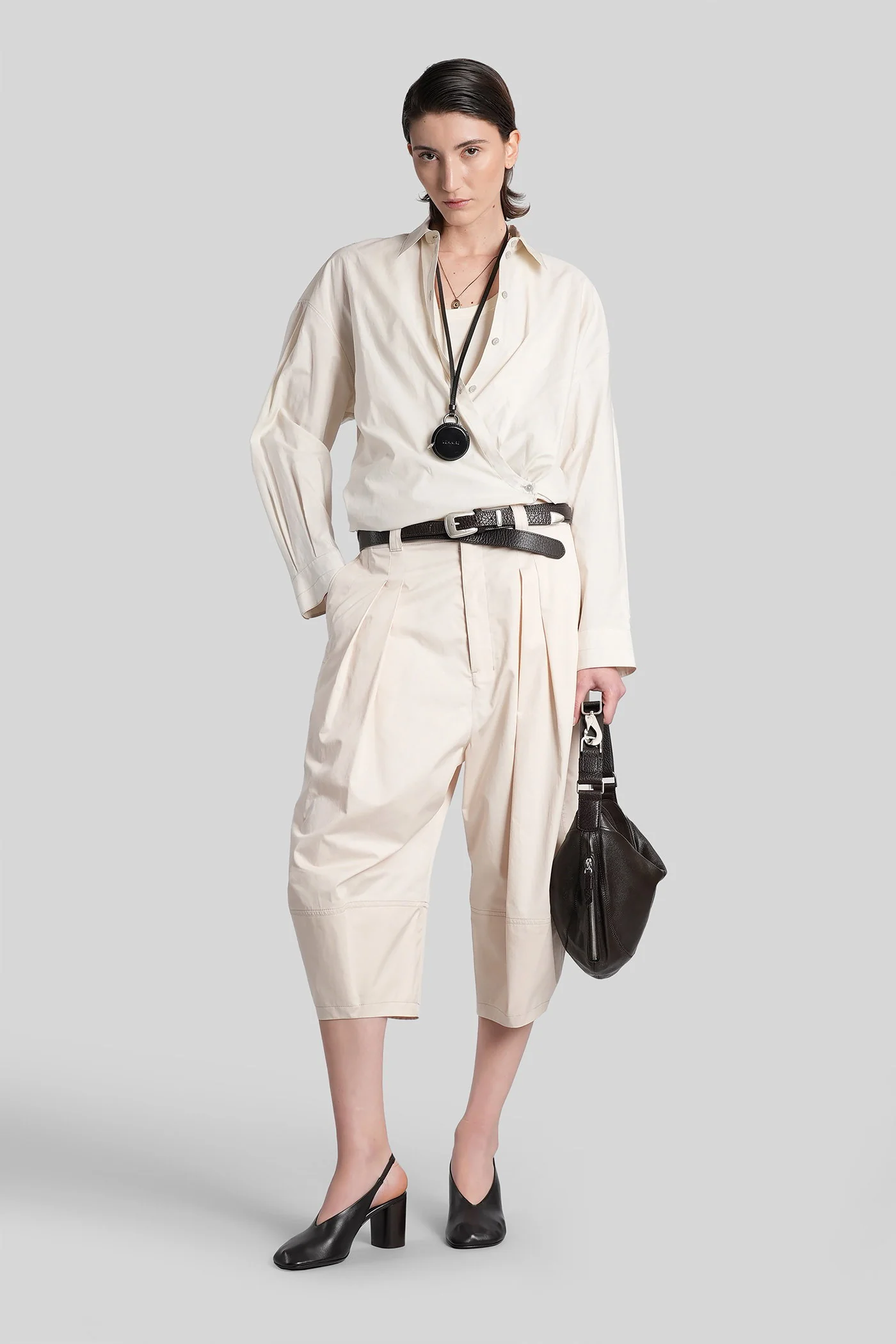 Pants in beige cotton - Image 2