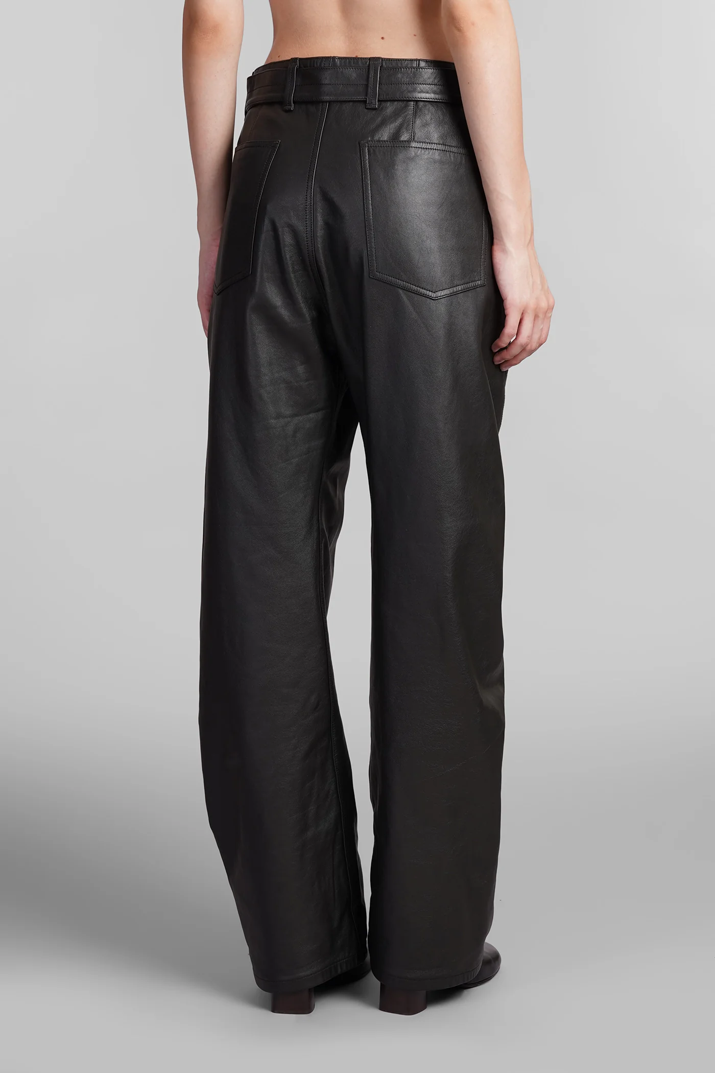 Pants in brown leather - Image 3