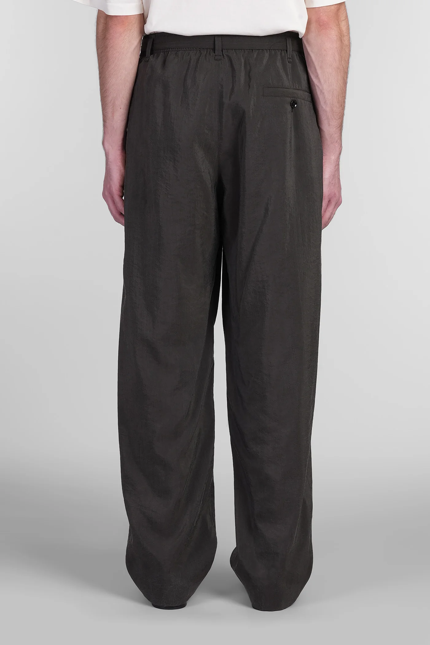 Pants in brown silk - Image 3
