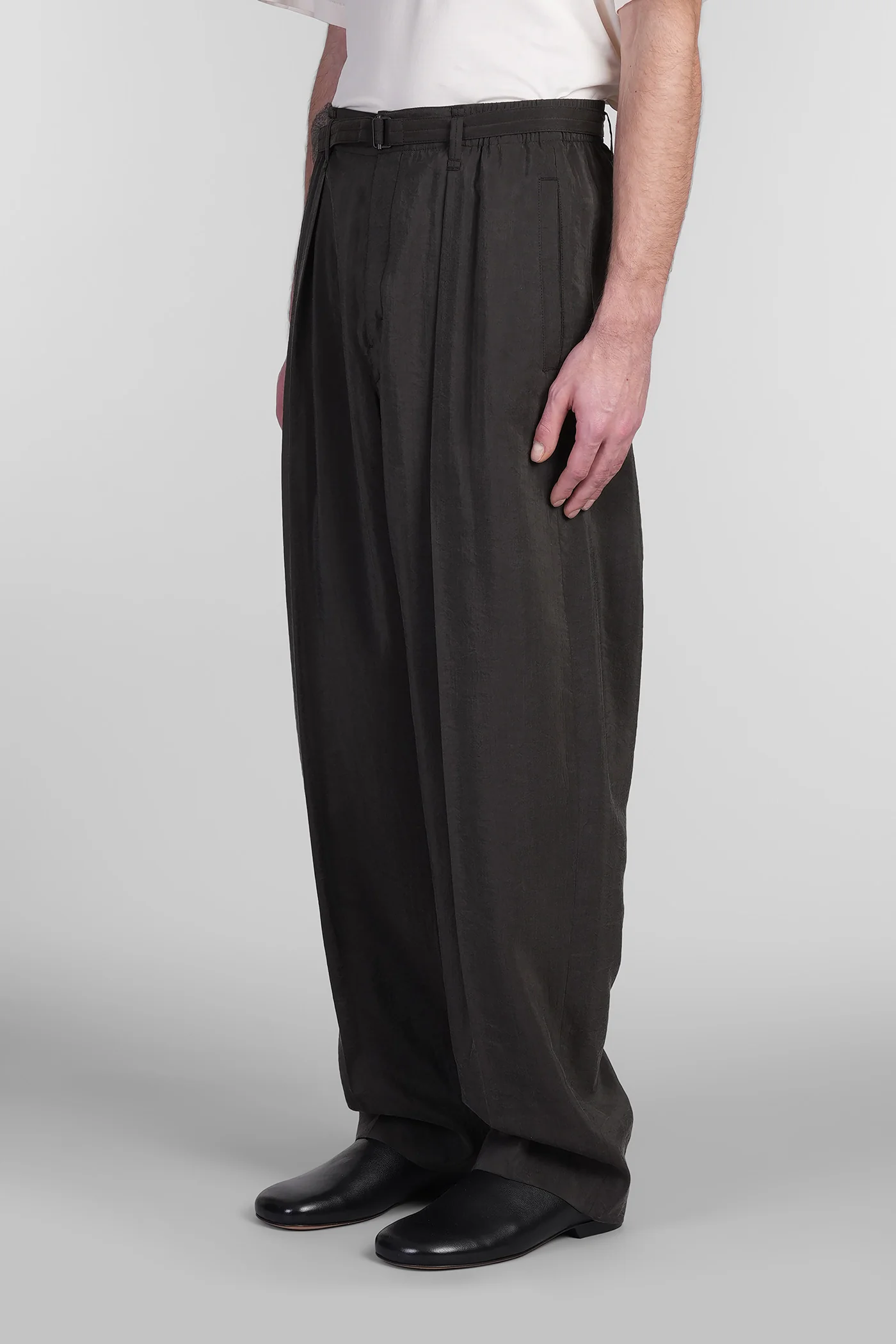 Pants in brown silk - Image 4