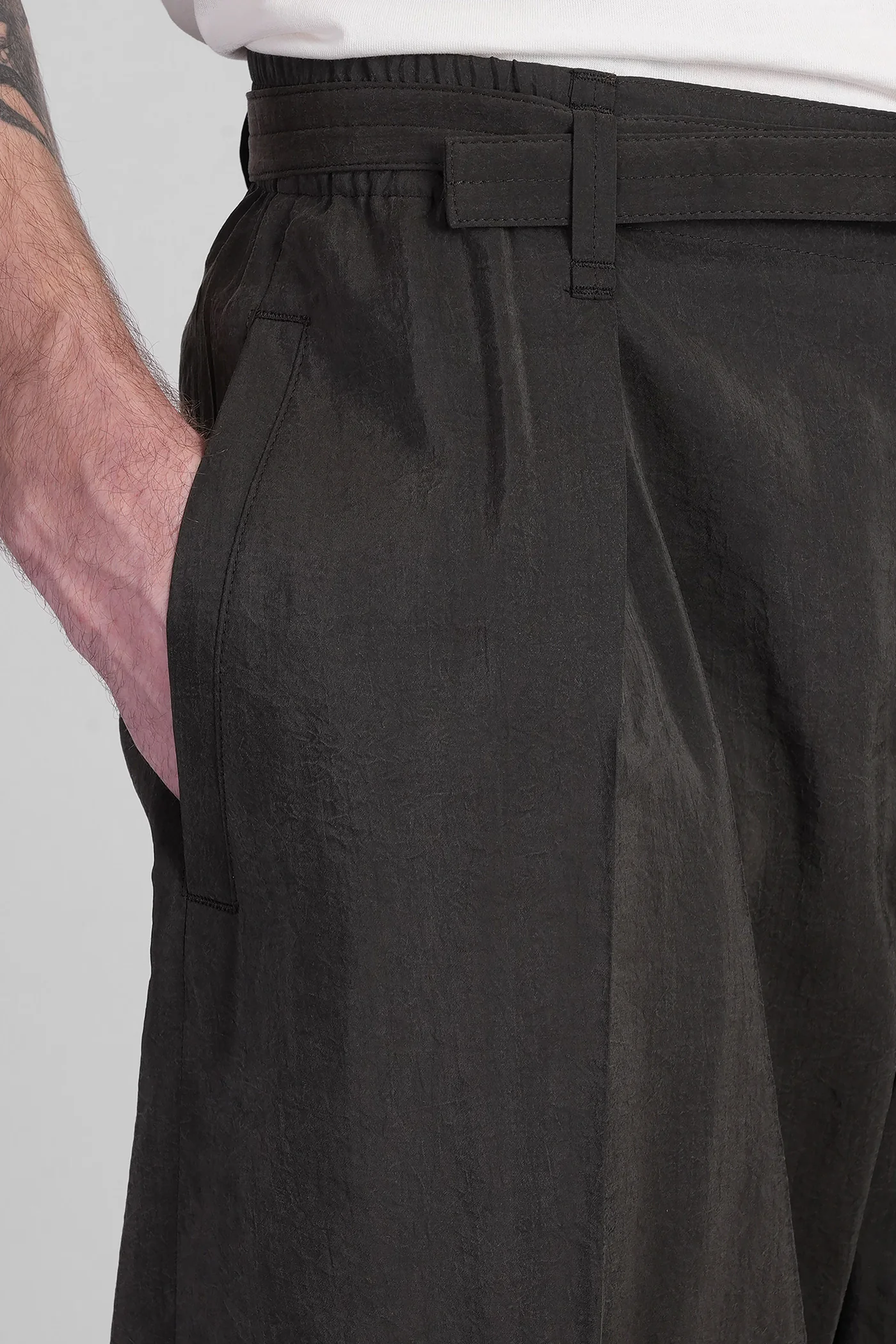 Pants in brown silk - Image 5