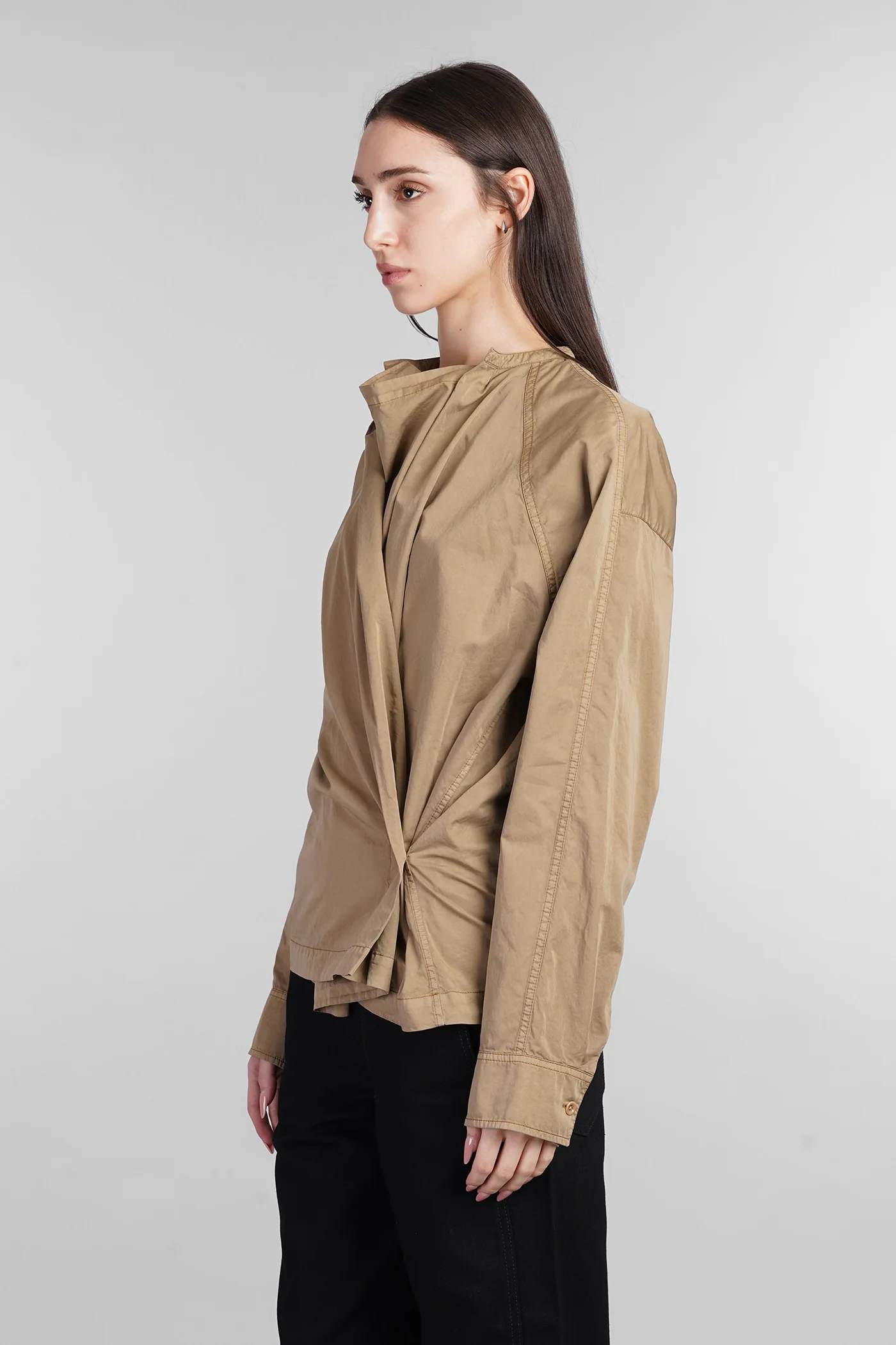 Shirt in beige cotton - Image 4