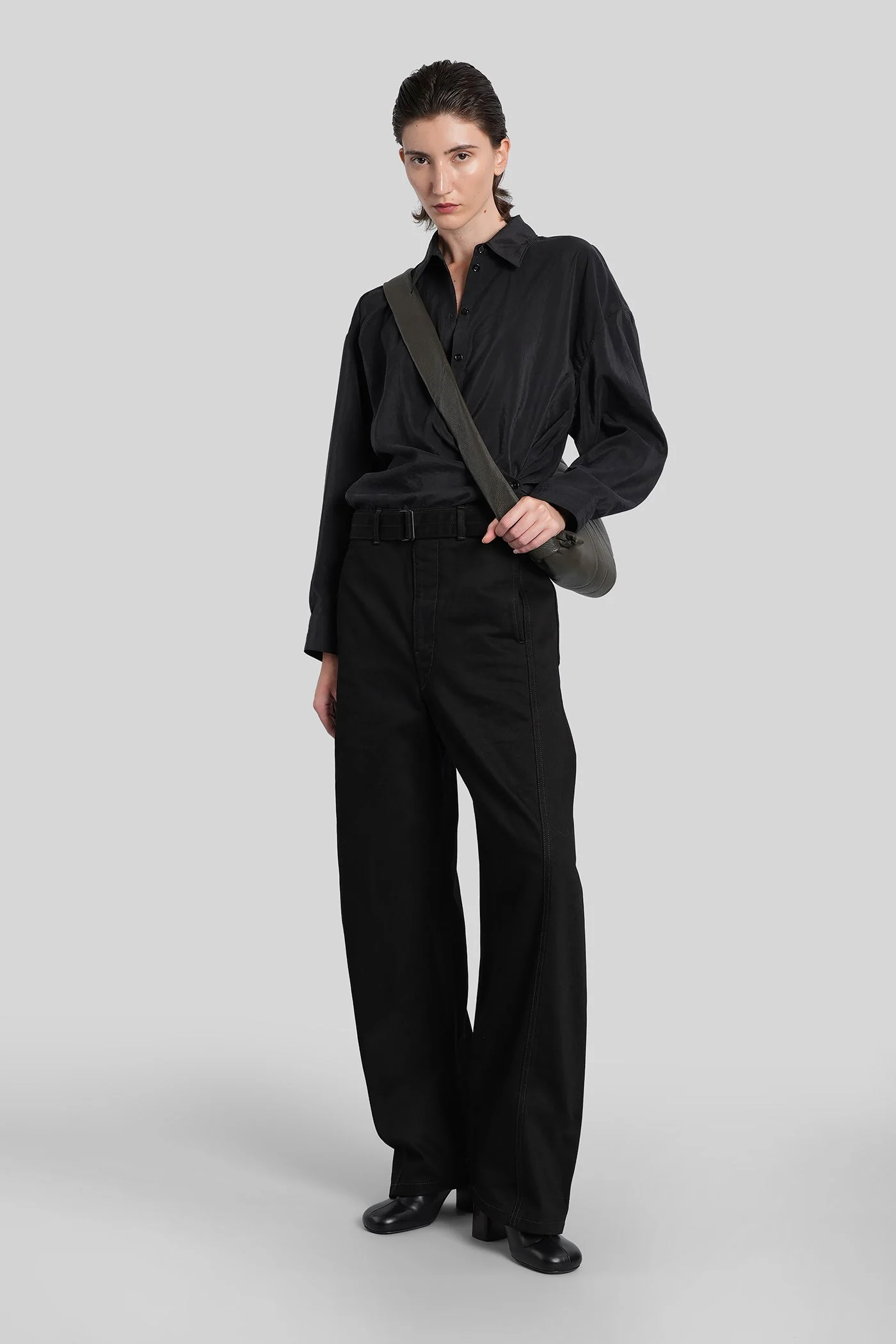 Shirt in black silk - Image 2