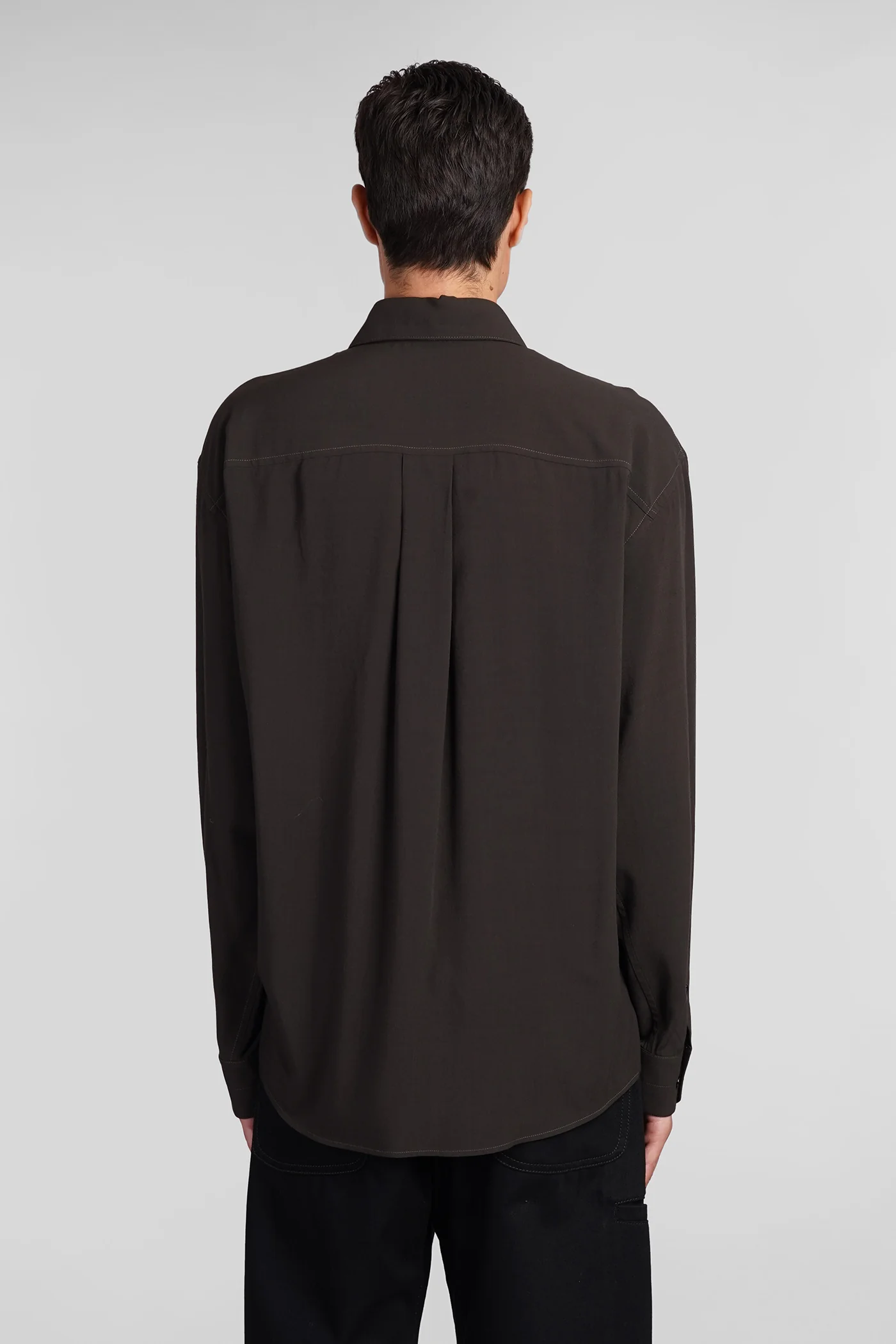 Shirt in brown viscose - Image 3