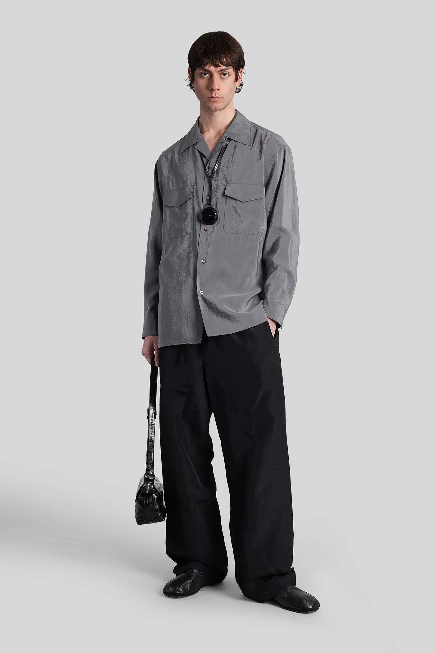 Shirt in grey silk - Image 2