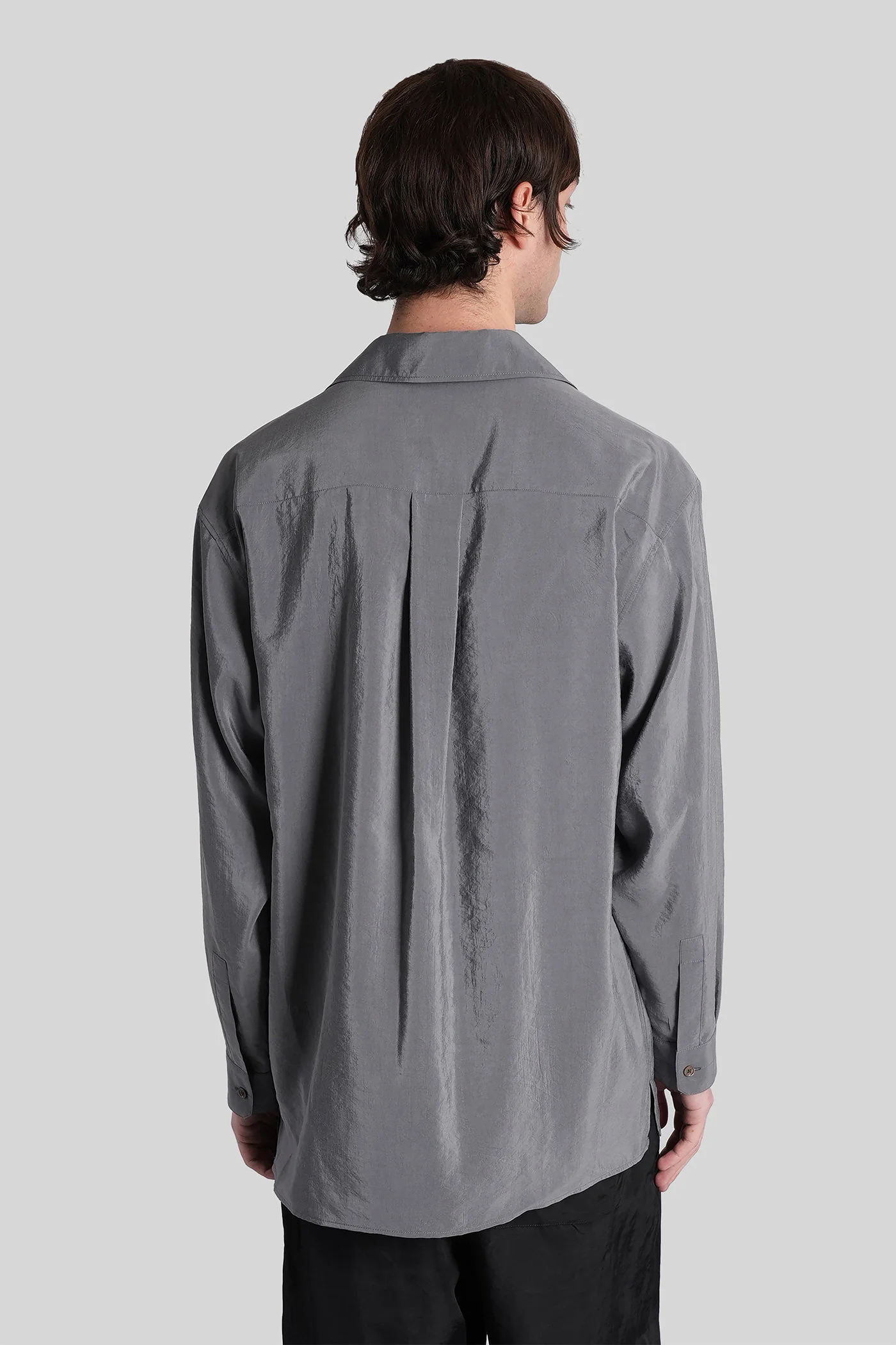 Shirt in grey silk - Image 3