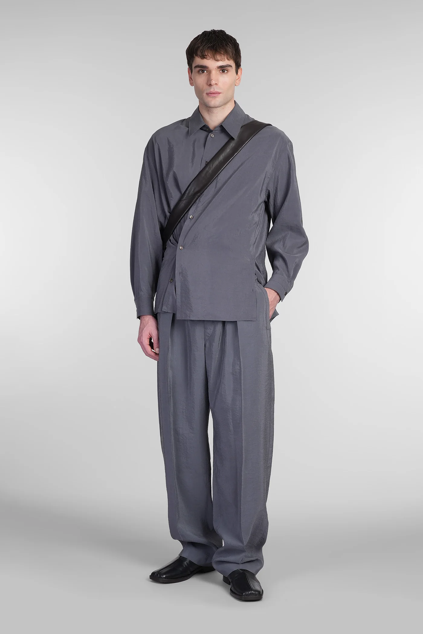 Shirt in grey silk - Image 2
