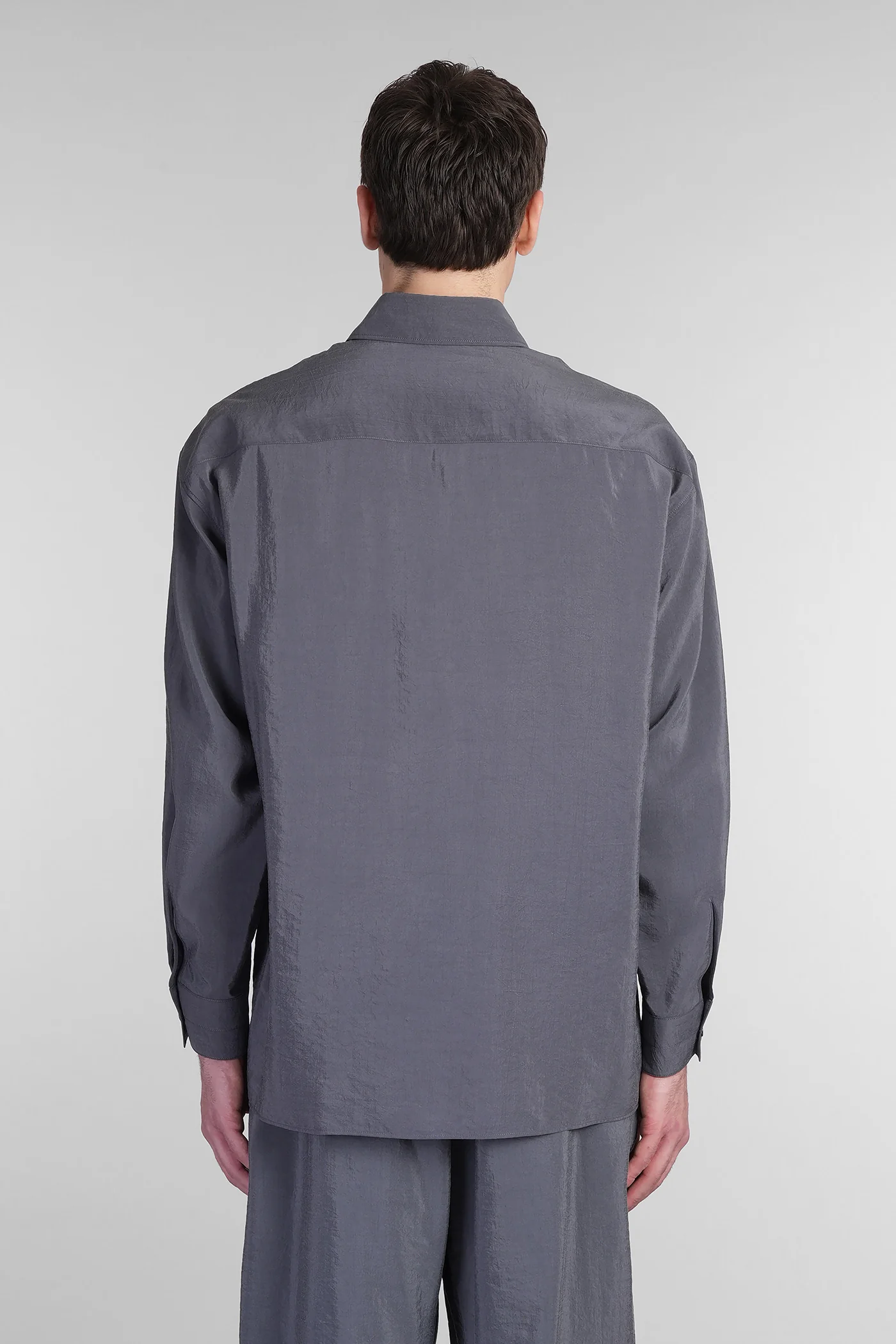 Shirt in grey silk - Image 3