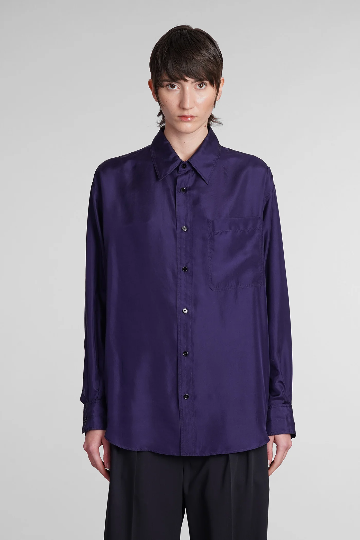 Shirt in Viola silk