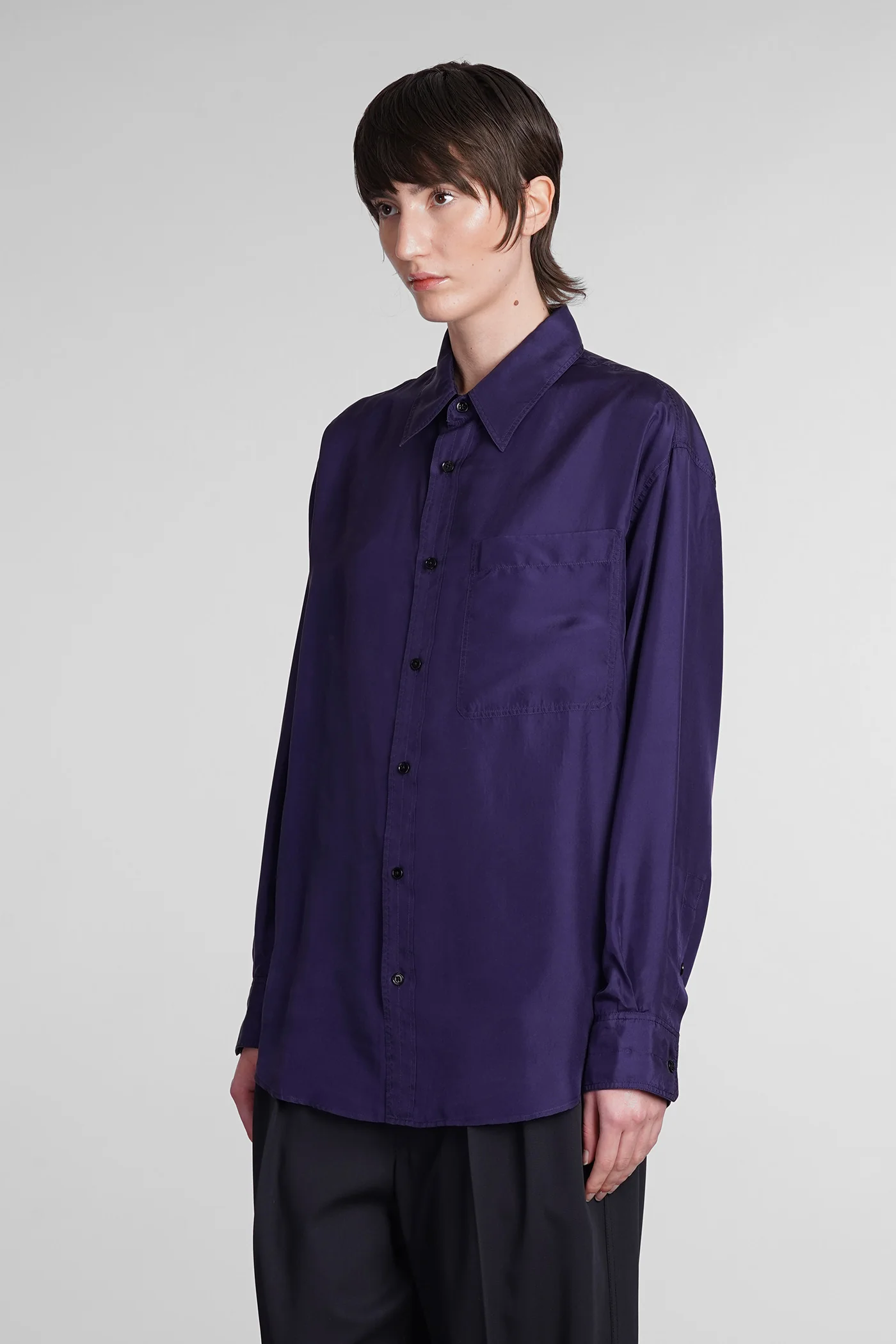 Shirt in Viola silk - Image 4
