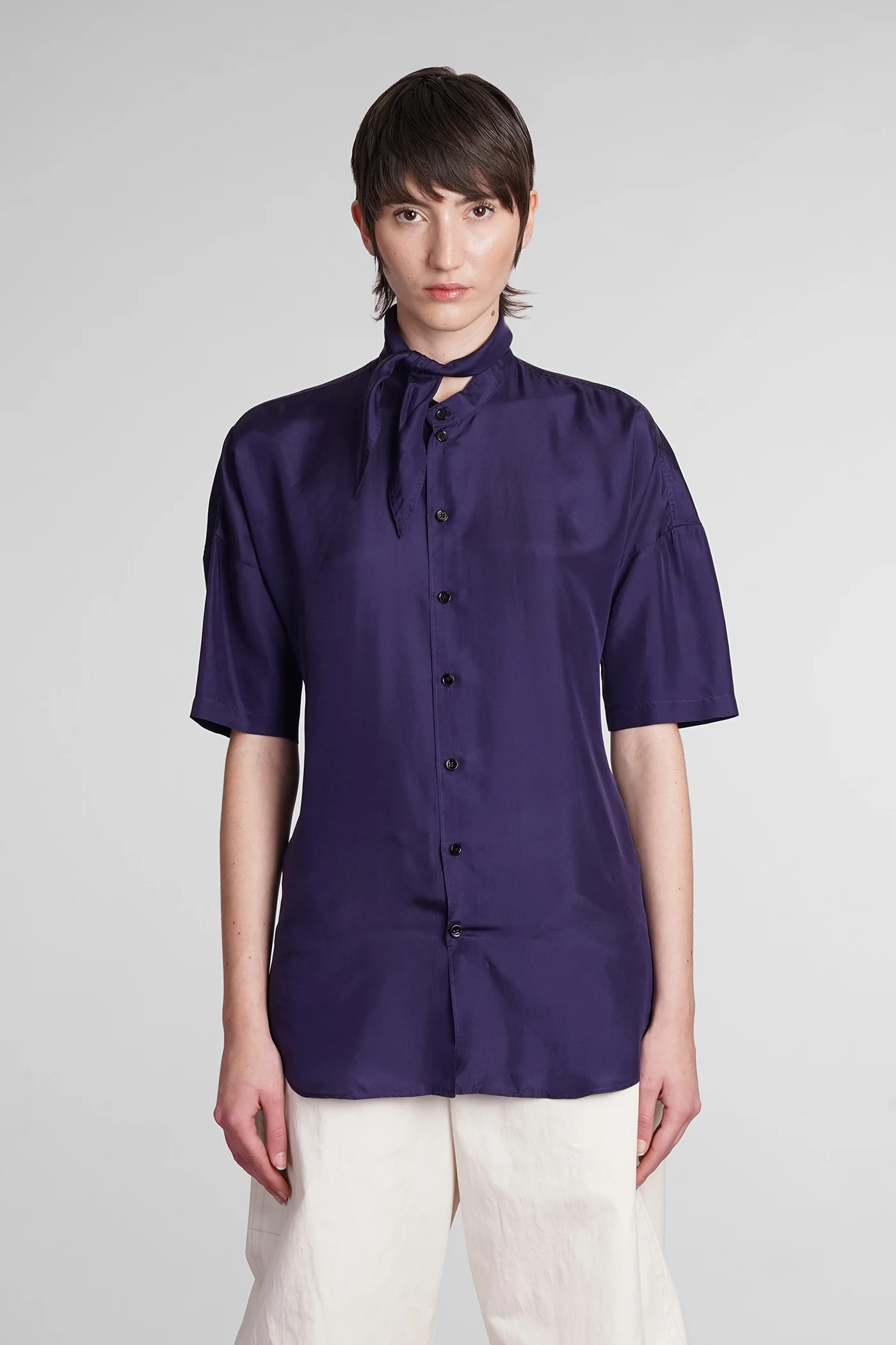 Shirt in Viola silk