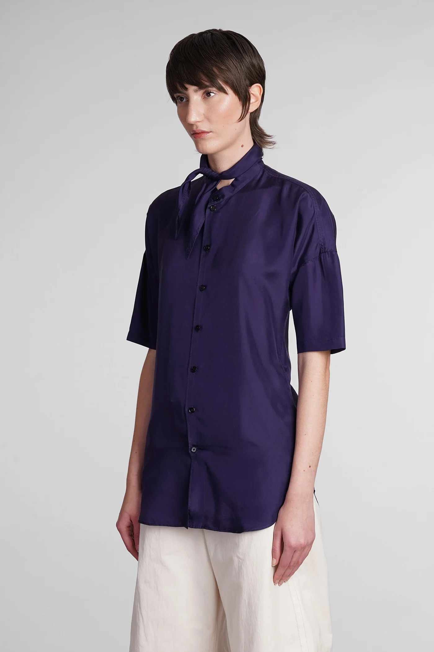 Shirt in Viola silk - Image 4