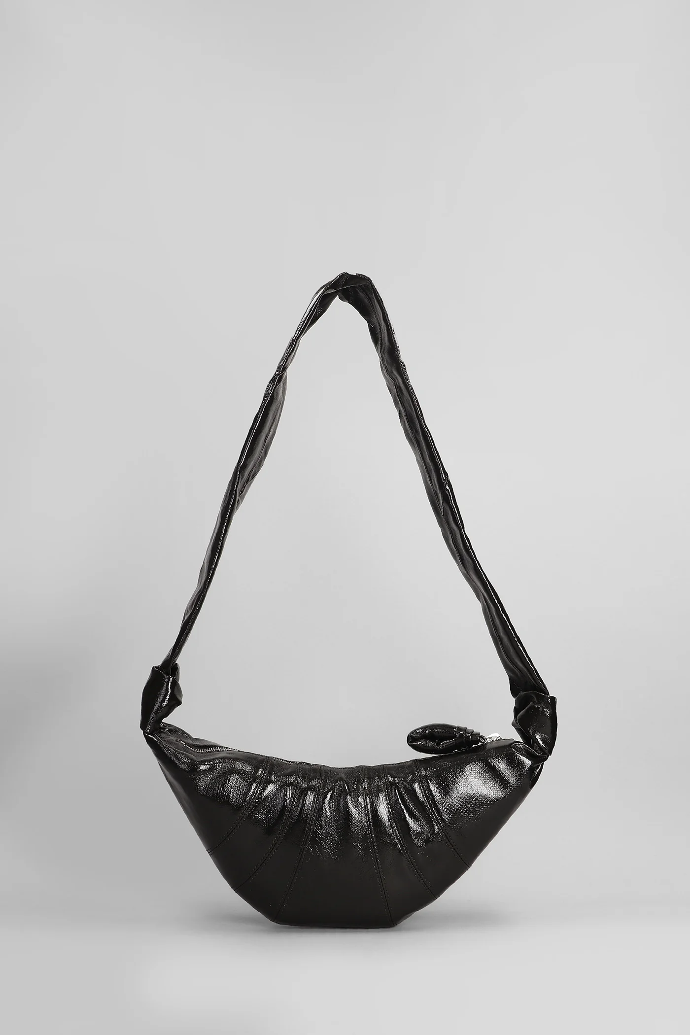 Small croissant Shoulder bag in brown cotton - Image 3