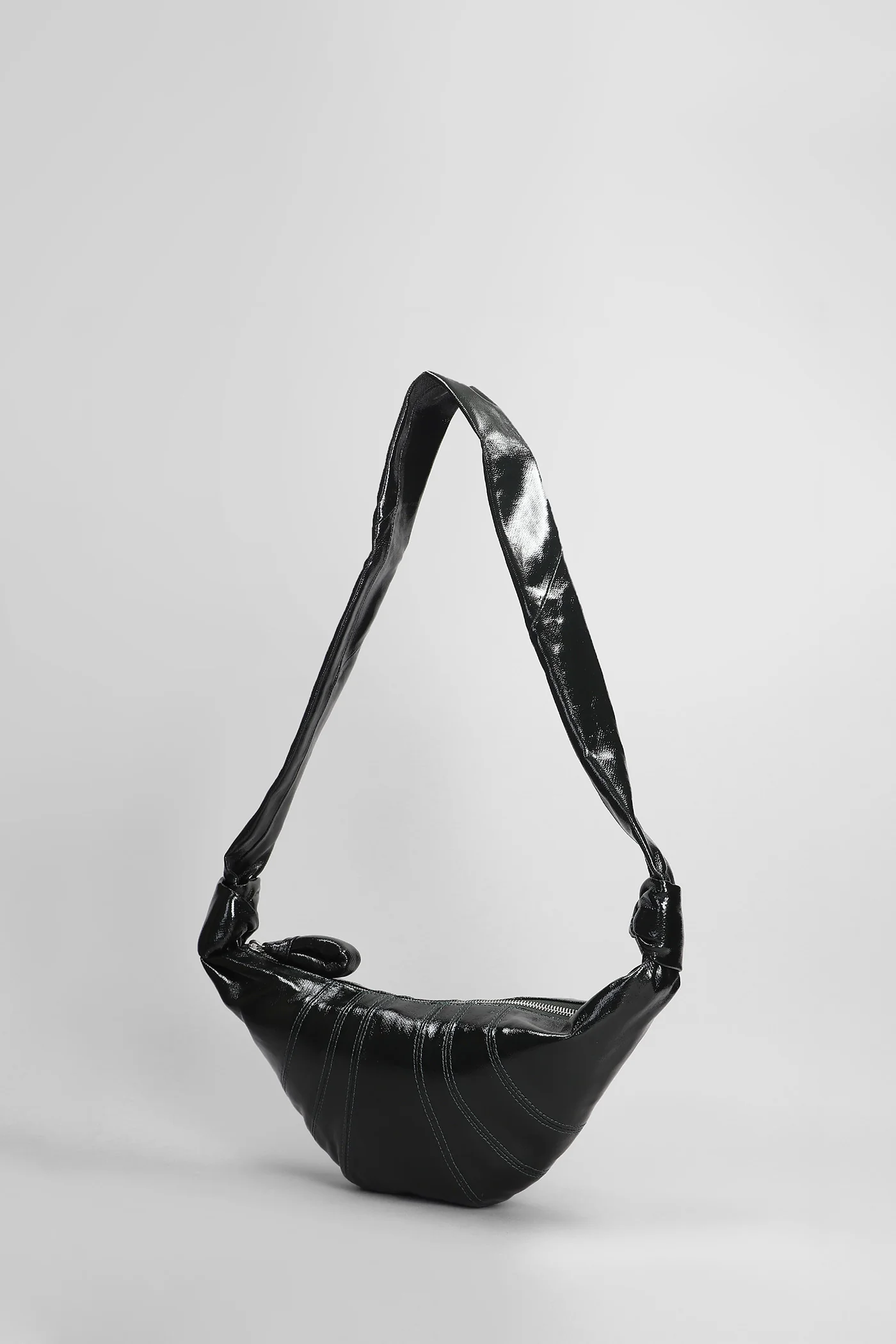 Small croissant Shoulder bag in green cotton - Image 2